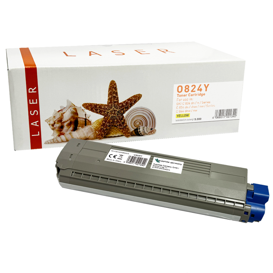 C824Y alternativ Toner yellow für OKI / 47095701 / 5.000 Seiten