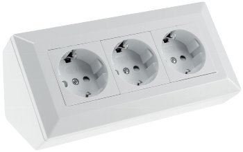 3-fach Steckdosenblock, weiß - 250V~/ 16A, Aufbaumontage 3-fach Steckdosenblock, weiß - 250V~/ 16A, Aufbaumontage