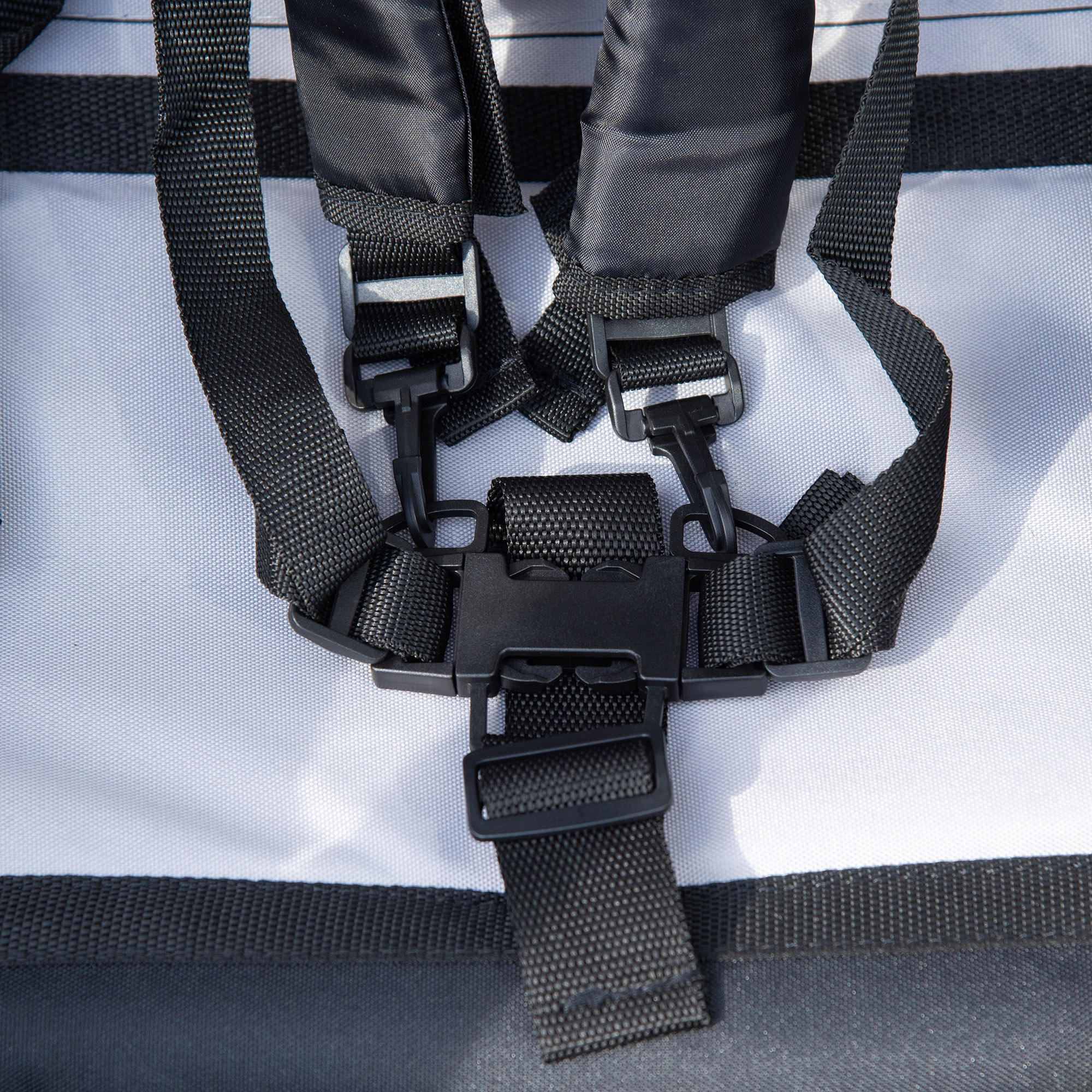 Kinderanhänger, Kinderwagen, 5-Punkt-Sicherheitsgurt, Universalkupplung, Stahl, Blau, 142 x 75 x 101 cm