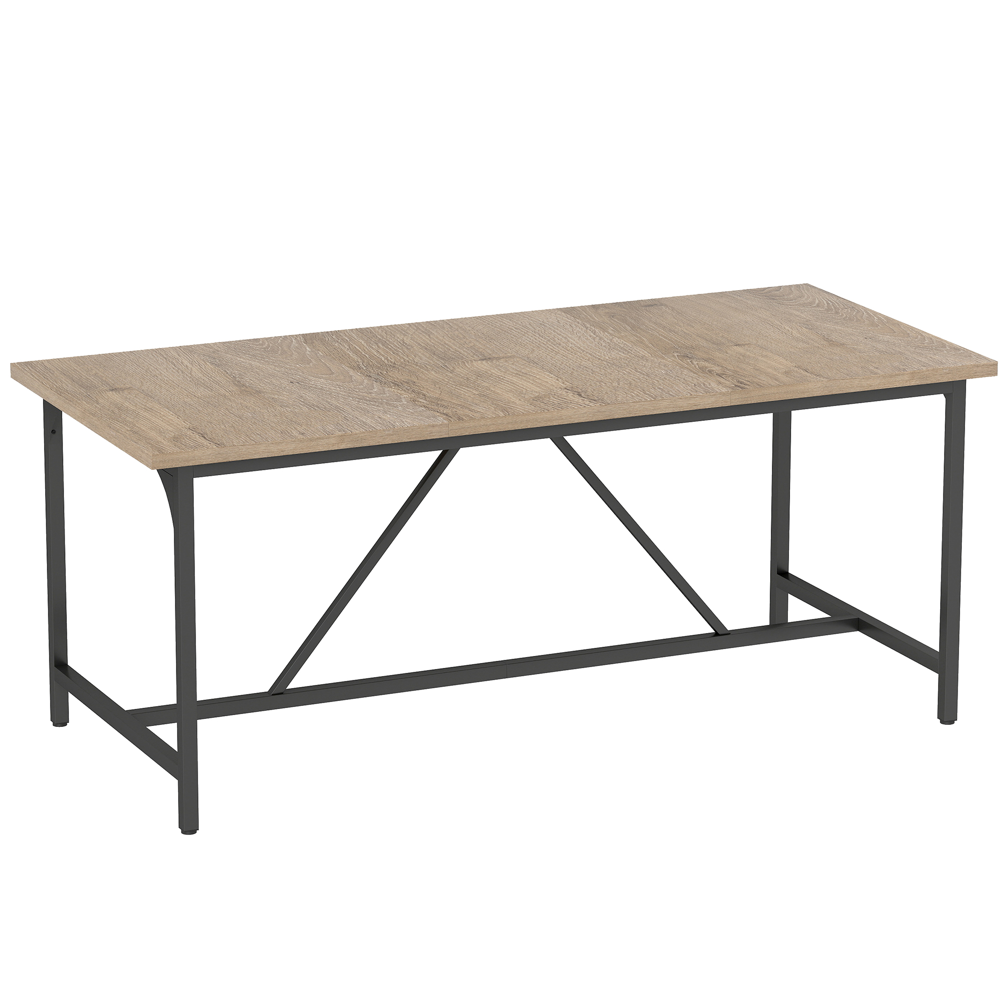 Esstisch für 6-8 Personen Moderner Rechteckiger Küchentisch mit Holzoptik, 180 x 80 x 75,5 cm, Natur