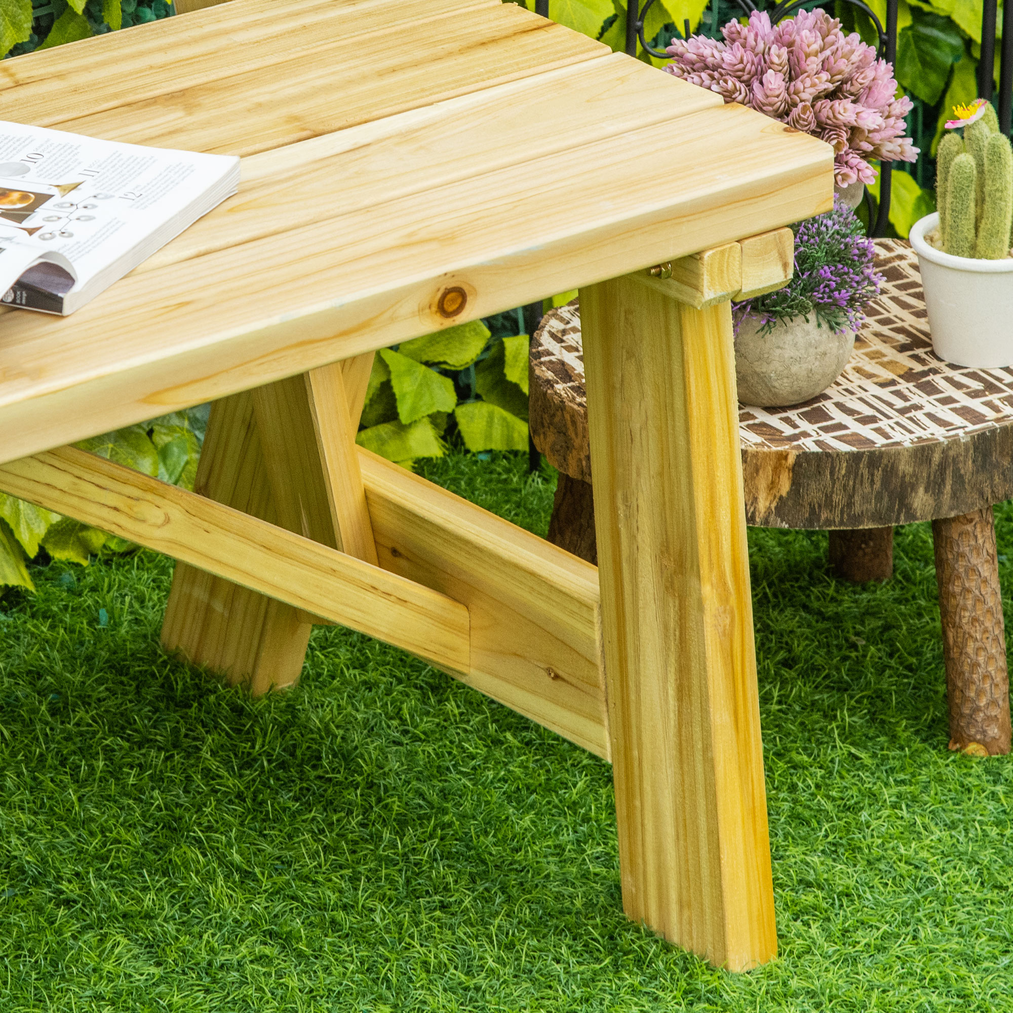 2-Sitzer Gartenbank Holz, wetterfest Sitzbank, UV-Beständig Gartenmöbel mit Rückenlehnen, Parkbank 220kg belastbar, Balkonbank, Holzbank für Balkon Terrasse, Garten, 116 x 56 x 80 cm, Natur