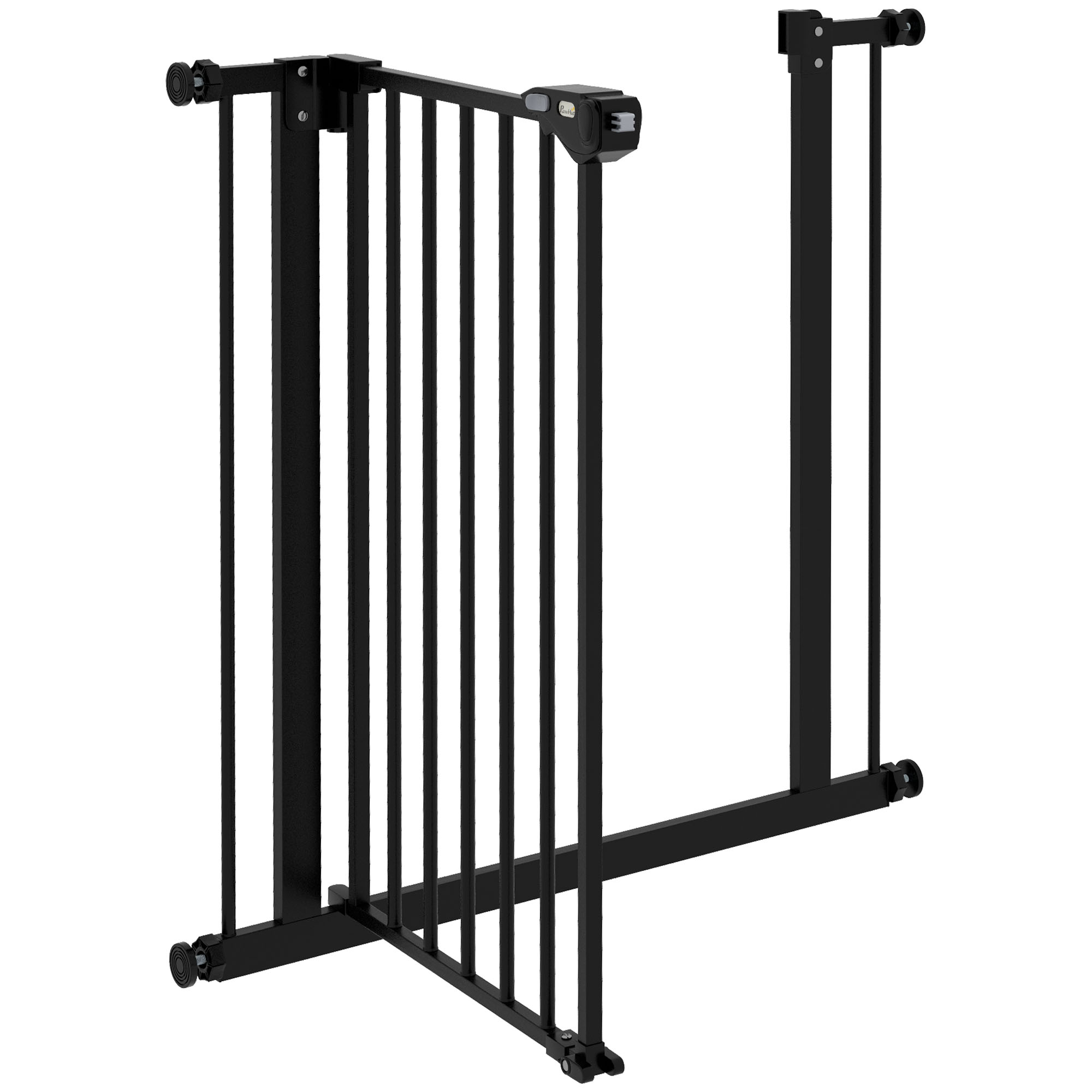 Türschutzgitter für Hunde, Absperrgitter, Schutzgitter für Haustiere, Metall, Kunststoff, 74-80 cm, Schwarz