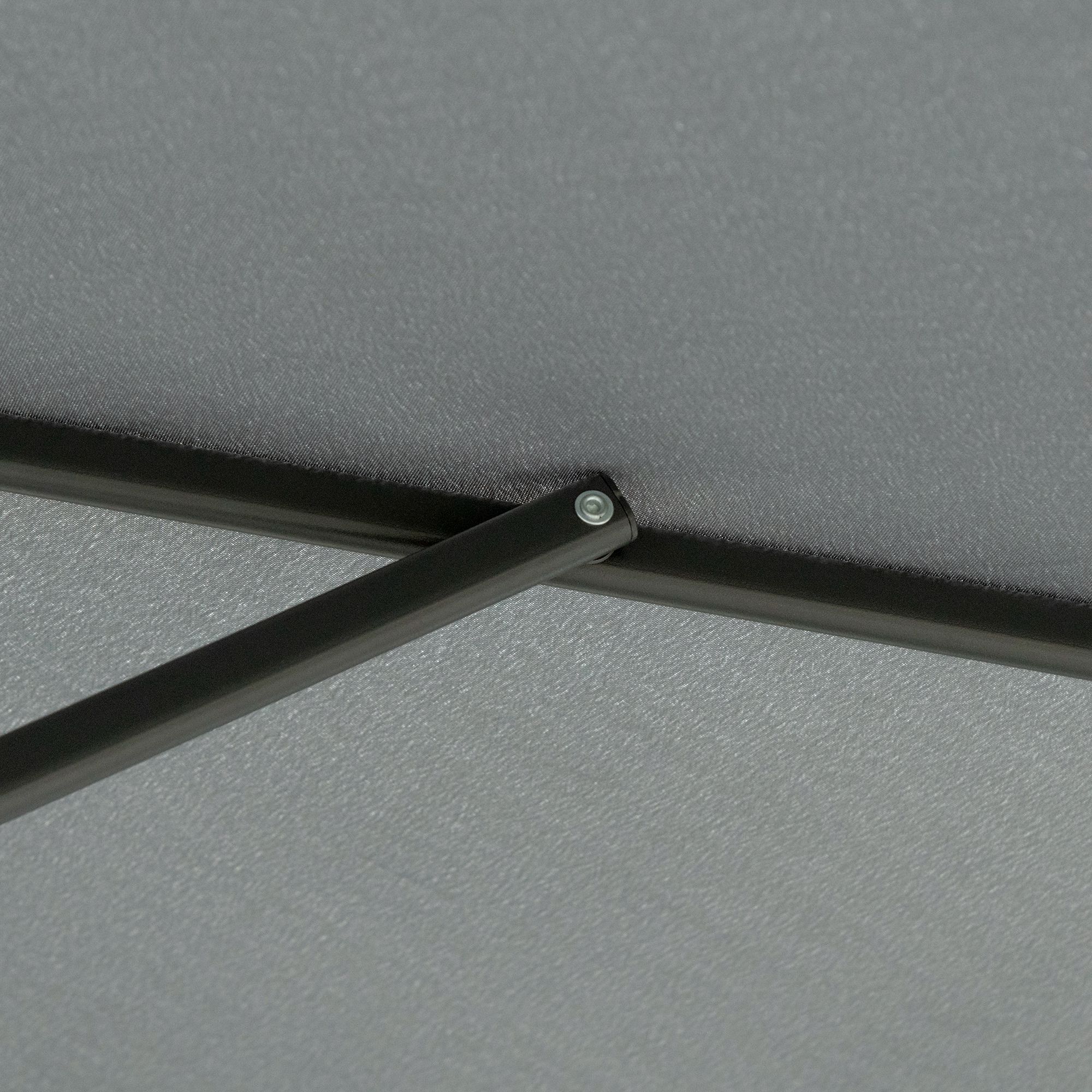 Ampelschirm Ø293cm Sonnenschirm mit Seitenhebel Kreuzbasis, Windschutz Wasserabweisend Dunkelgrau