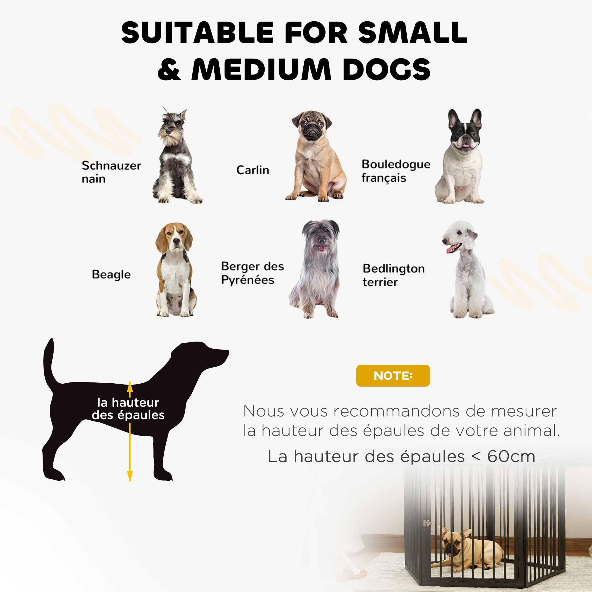 Hundepark, Tierpark, 5 Paneele, tragbarer faltbarer Zaun, sicher, schwarz