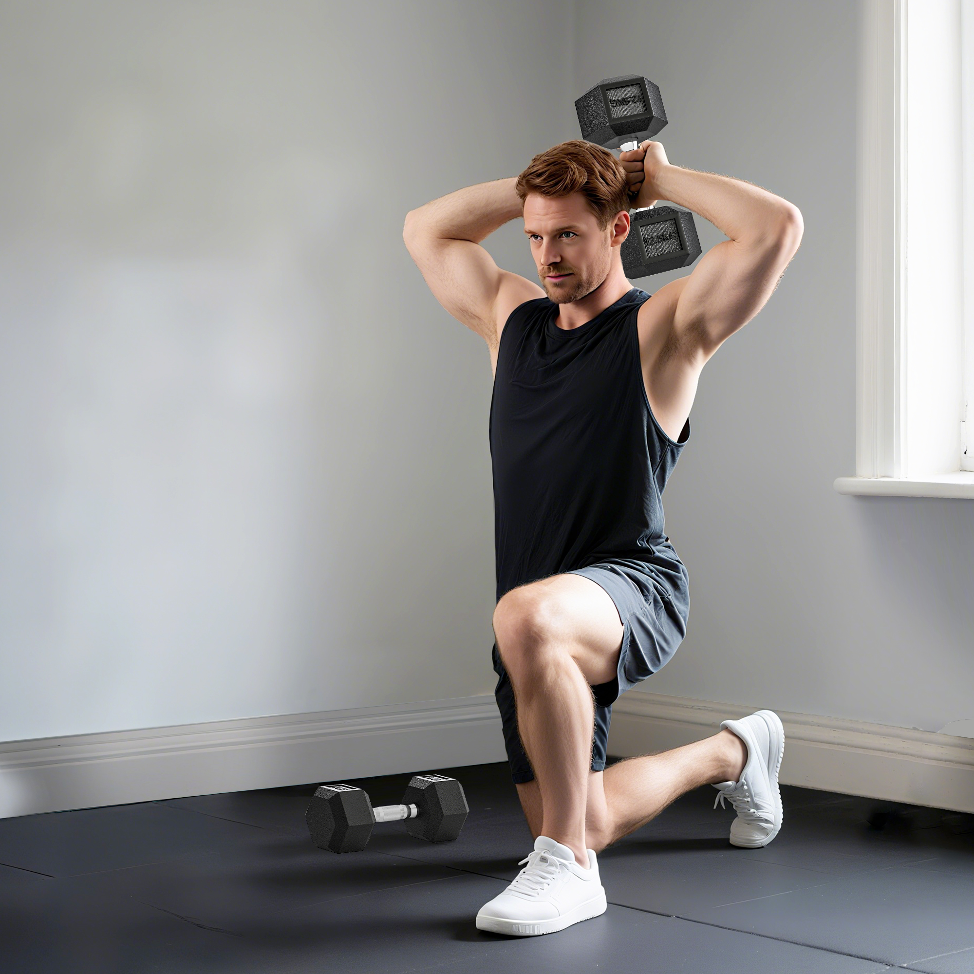 Hanteln mit gerändeltem Griff, Kurzhantel aus Gusseisen, 2 x 12,5 kg für Zuhause, Fitnessstudio, Krafttraining