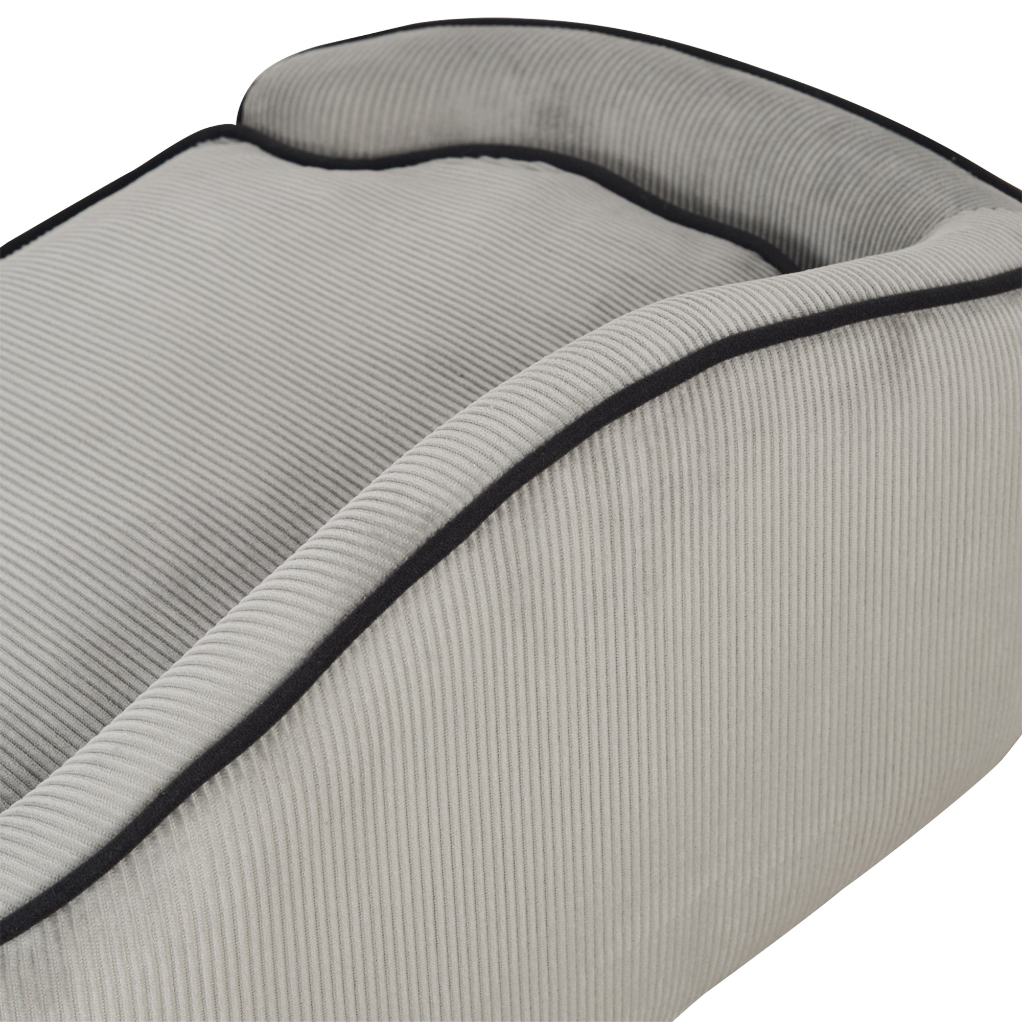 Haustiersofa, Hundebett, Hundematte, Hundesofa, Naturholz+Plüsch, Grau, 66,5 x 45 x 35,5 cm