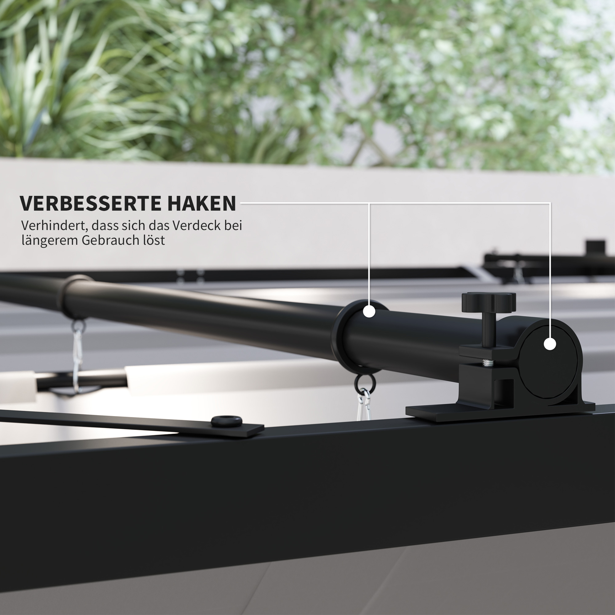 Pergola ca. 3x3 m Freistehend Terrassenüberdachung mit Schiebedach, magnetisches Pad, 8 cm Säule UV-beständig