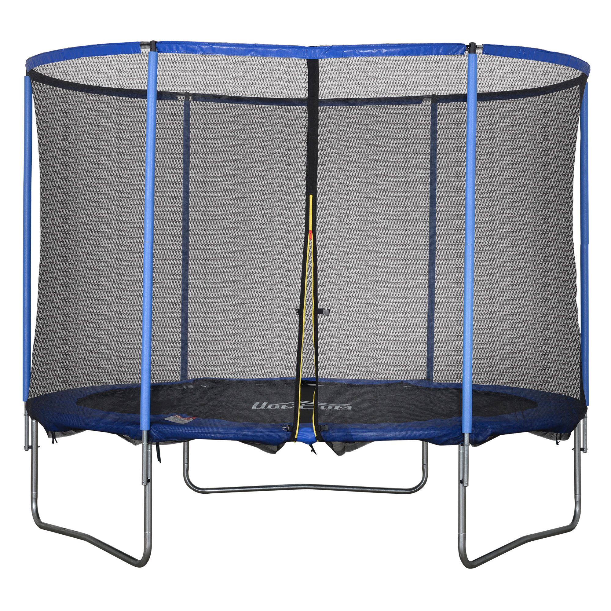 Trampolin mit Sicherheitsnetz Gartentrampolin für Innen- und Außenbereich Fitnesstrampolin für Jugendliche und Erwachsene Stahl Blau+Schwarz bis 113,6 kg Ø305 x 248H cm