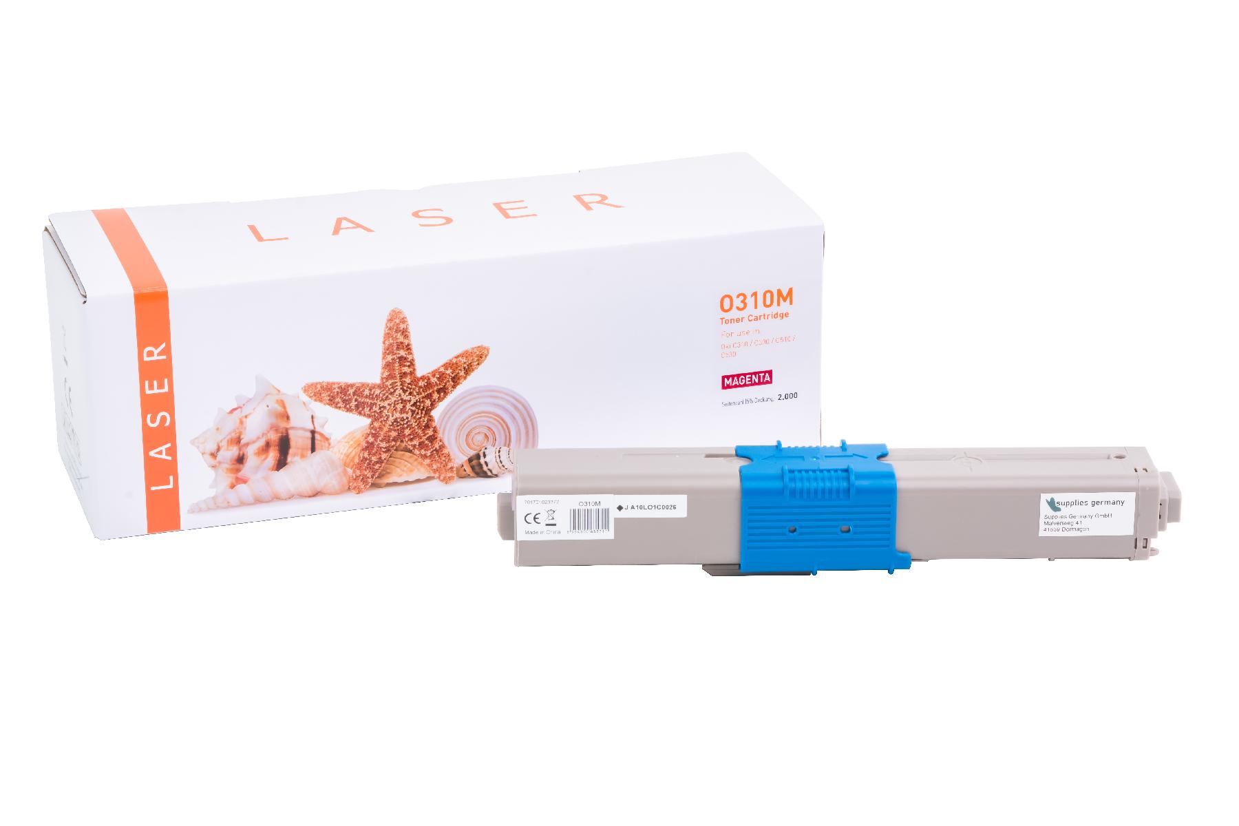 C310M alternativ Toner magenta für OKI / 44469705 / 2.000 Seiten