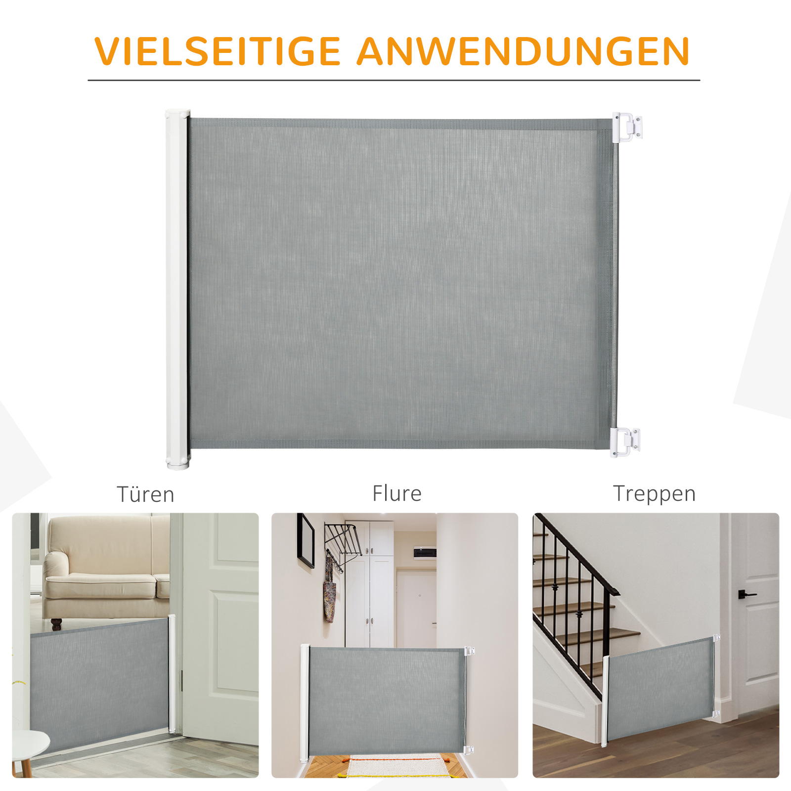 Treppenschutzgitter Metall kunststoff Grau