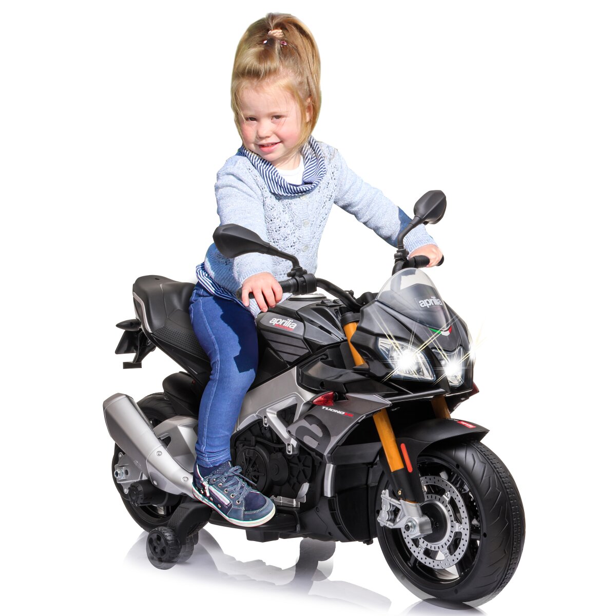 Kindermotorrad Aprilia Tuono V4 1100 RR schwarz 12V