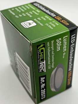 LED Einbauleuchte "EBL Slim WW", IP67,1W, 50lm, Alu matt, warmweiß, Ø55mm