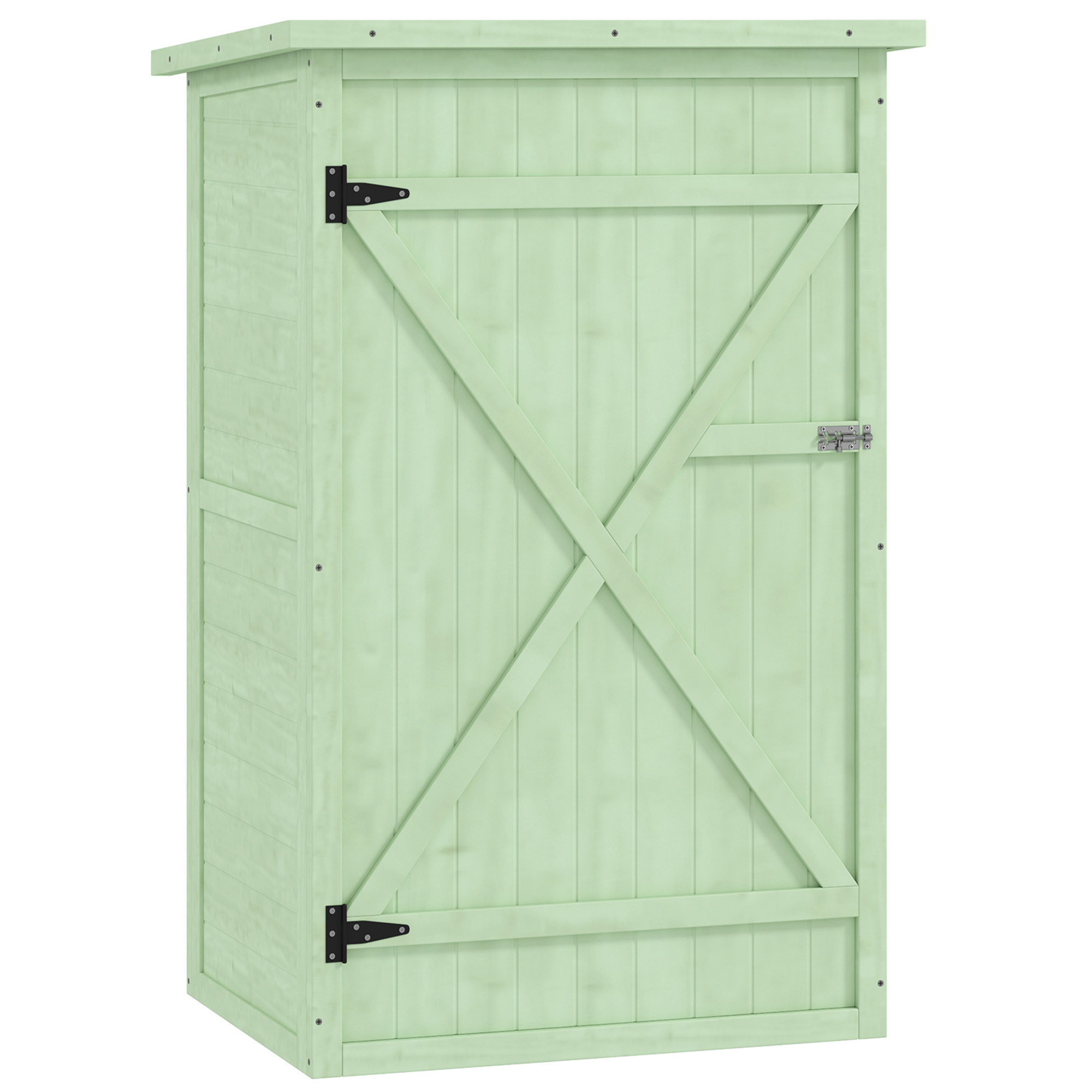 Gartenschrank Holz Geräteschuppen mit Ablage Abschließbar Tür Bodenplatte Asphalt-Pultdach 75 x 56 x 115 cm