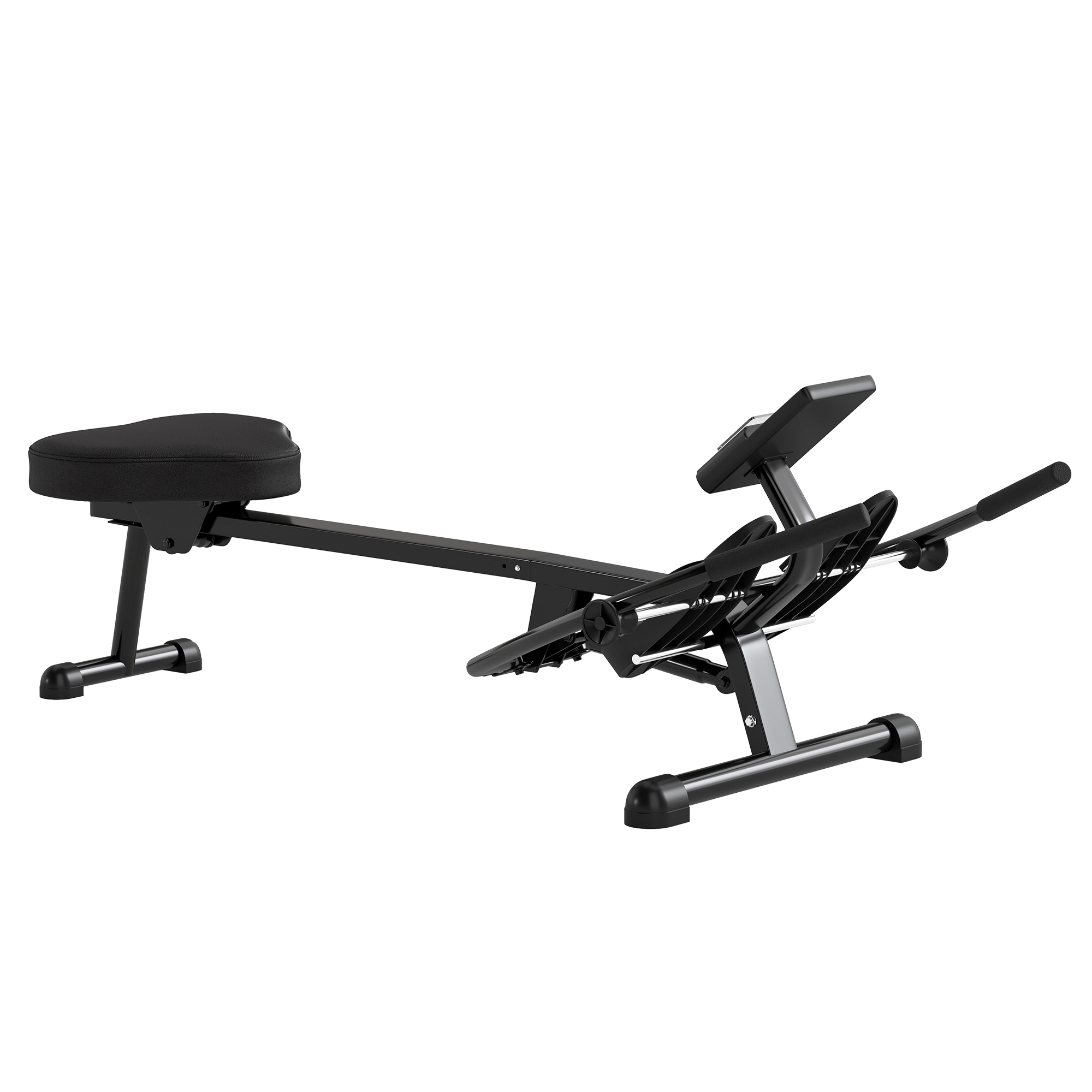 hydraulisches Rudergerät für Zuhause mit 12 Widerstandsstufen, mit LCD-Bildschirm und rutschfesten Pedalen Max. 130 kg