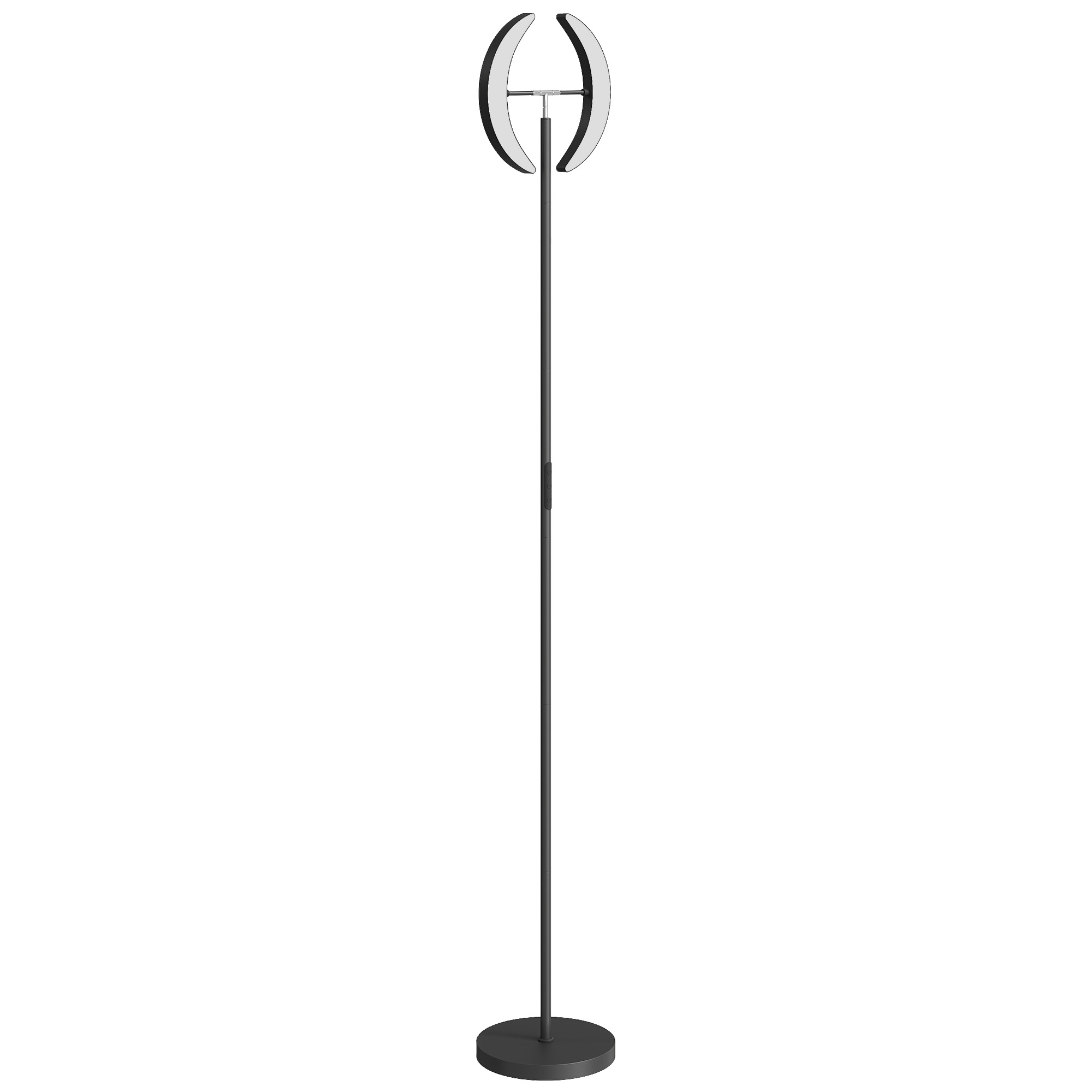 RGB Stehlampe, dimmbare Lampe mit mehrfarbigen Beleuchtungsmöglichkeiten, drehbar, Schwarz