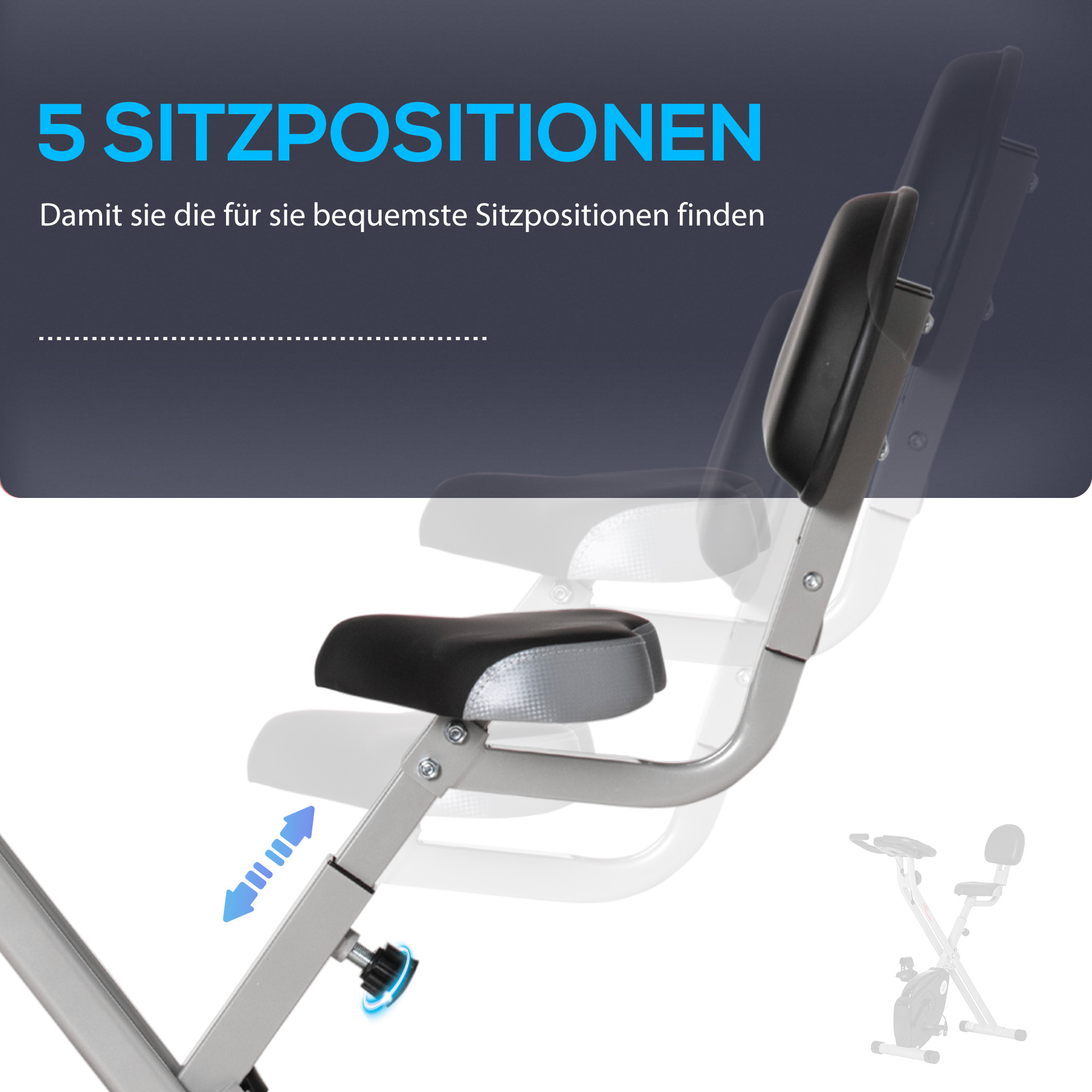 Heimtrainer Fahrradtrainer mit 8 stufig einstellbarem Magnetwiderstand höhenverstellbar Stahl Schwarz+Grau