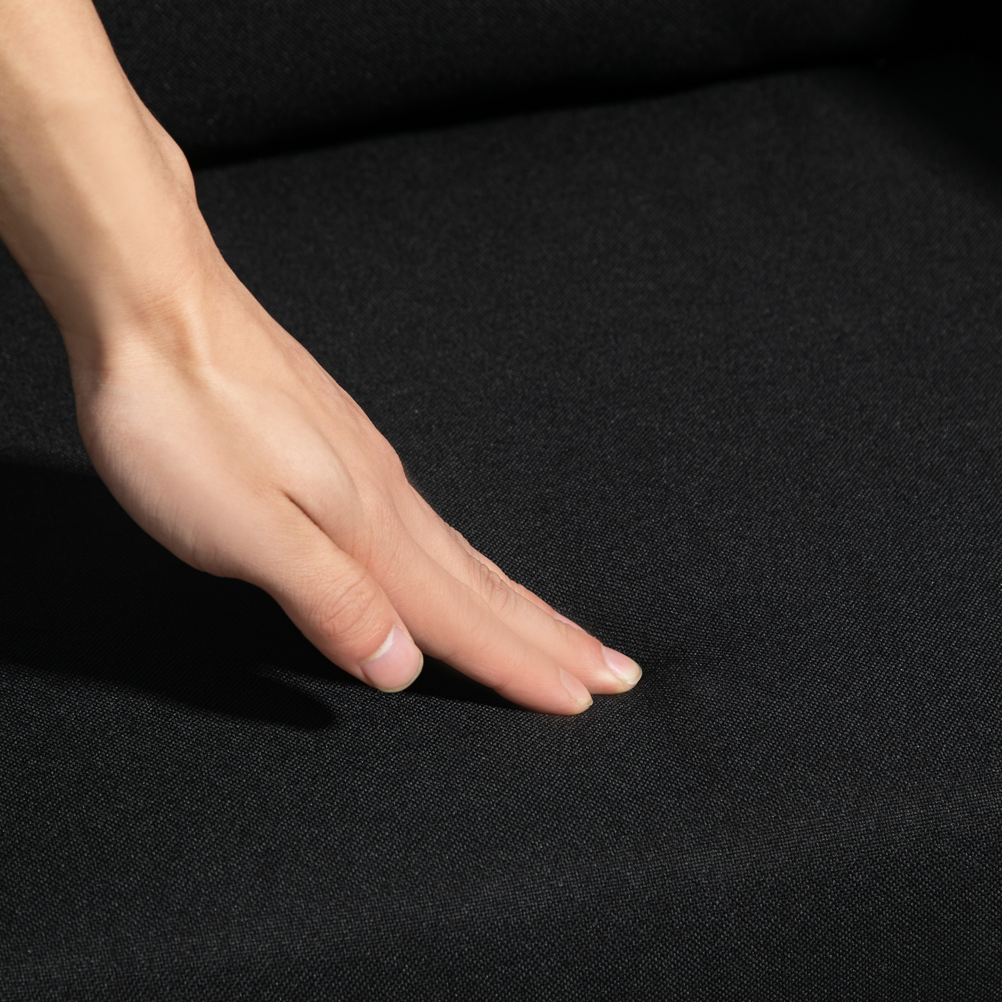 Drehstuhl, höhenverstellbarer Bürostuhl, leinenartiges Polyester, Metall, 60 x 60 x 79-91 cm, Schwarz