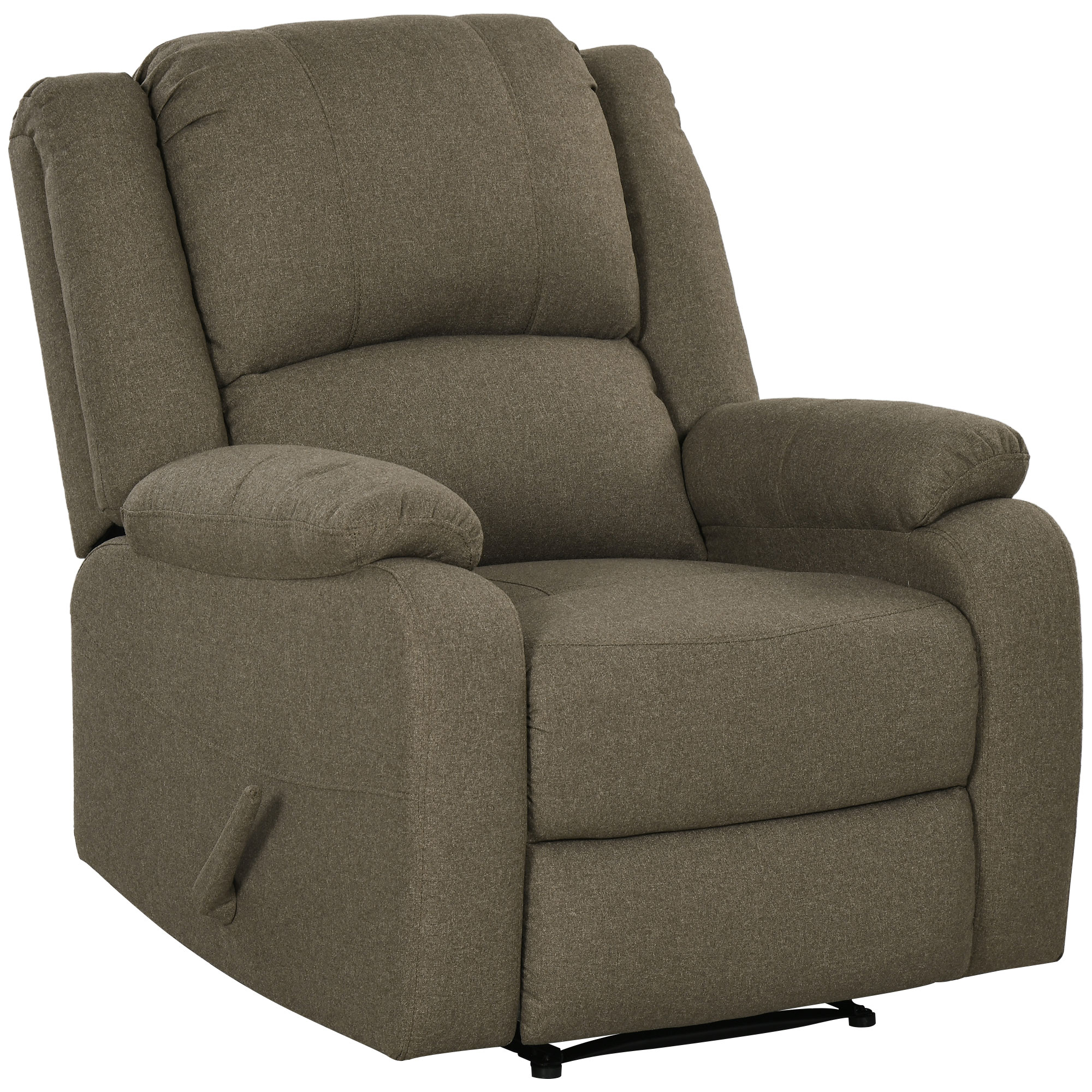 Relaxsessel, Liegefunktion und Fußstütze, verstellbar, bis 150 kg, Stahlrahmen, 90 x 96 x 98 cm, Braun
