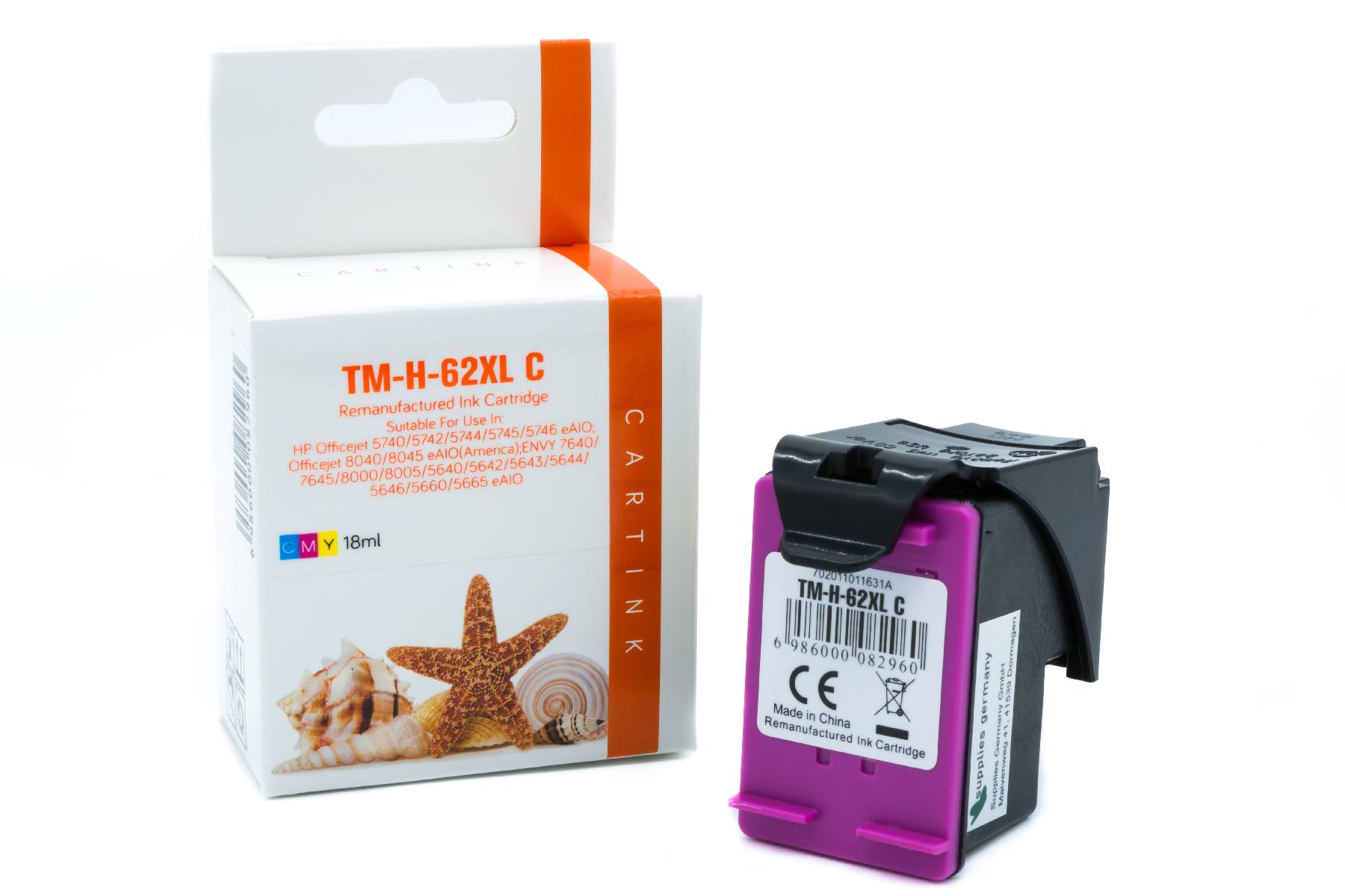62XLC Refill Tinte Color für HP / C2P07AE / 11,5ml