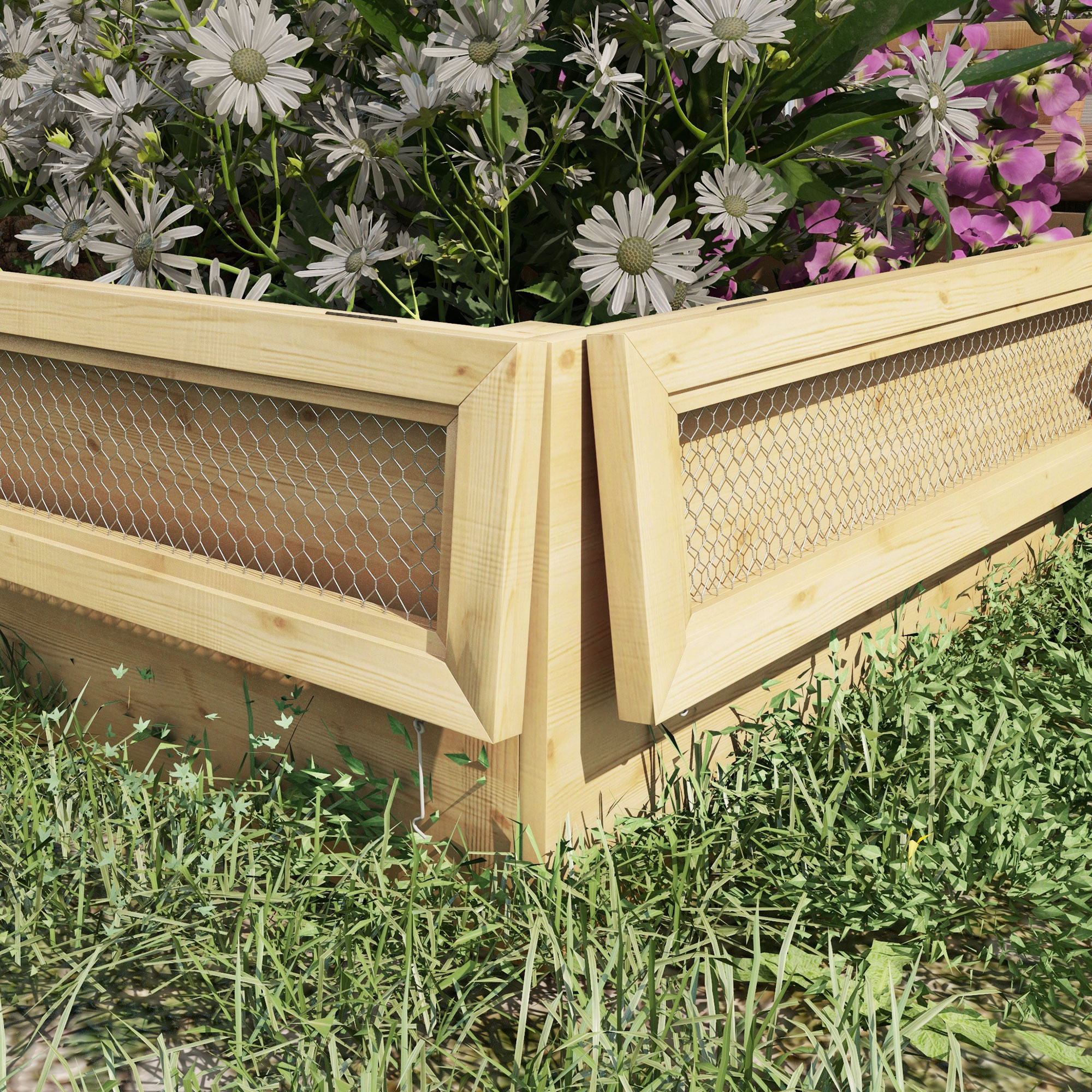 Hochbeet Pflanzkasten Kräuterbeet, wetterbeständig, 1 Spalier, 183 x 98,5 x 95 cm, Natur