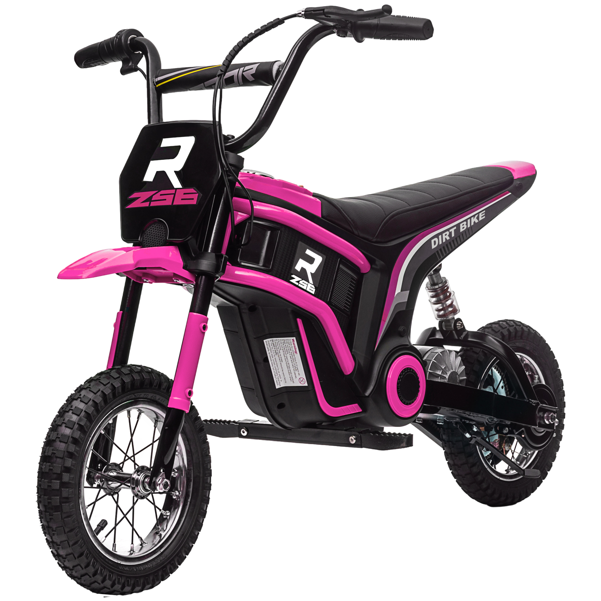 Elektro-Motorrad für Kinder, 24V Kindermotorrad mit Hupe, Leuchte, mit Drehgriff-Gashebel, 8-16 km/h, 8-12 Jahre, Rosa