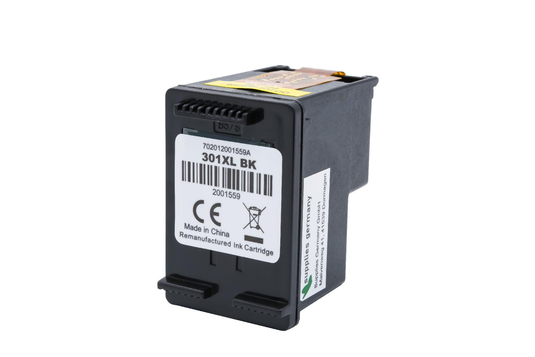 301BKXL alternativ Tinte schwarz für HP / CH563EE / 20ml