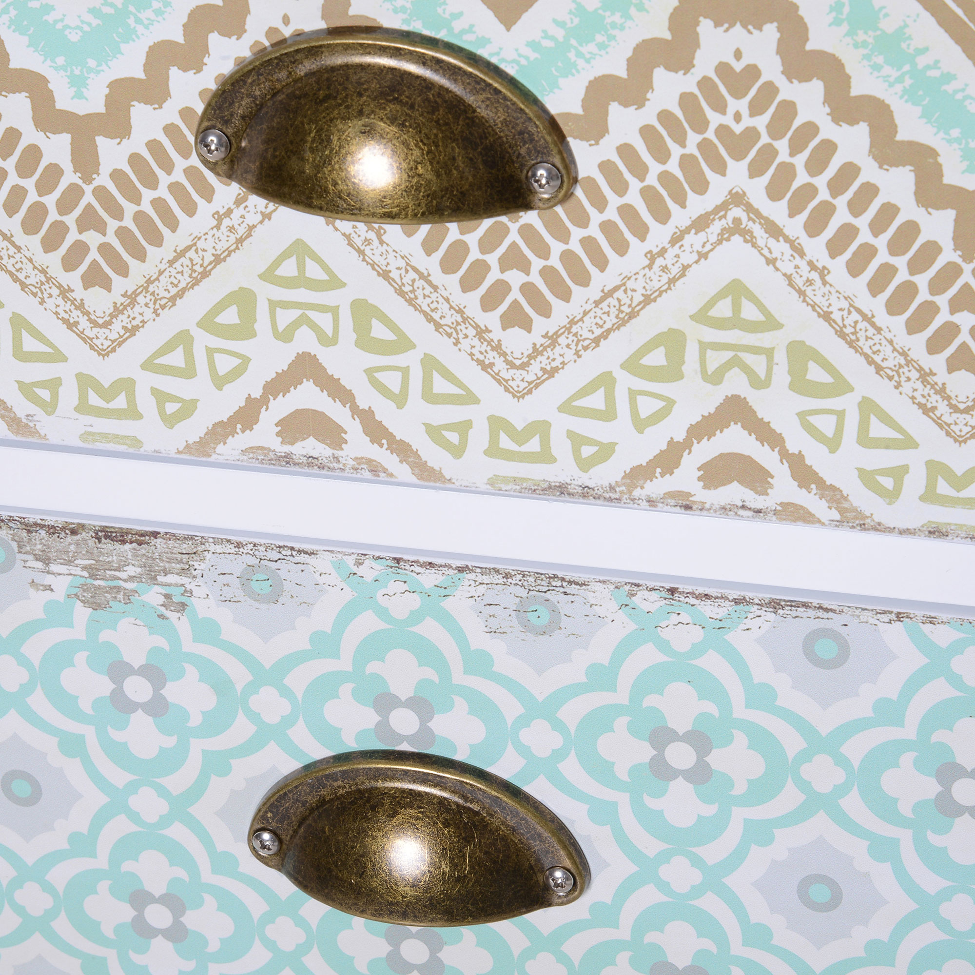 Kommode Schubladenkommode Siedeboard, Modern-Design, 5 Schubladen, 46 cm x 34 cm x 97,5 cm, Bunt