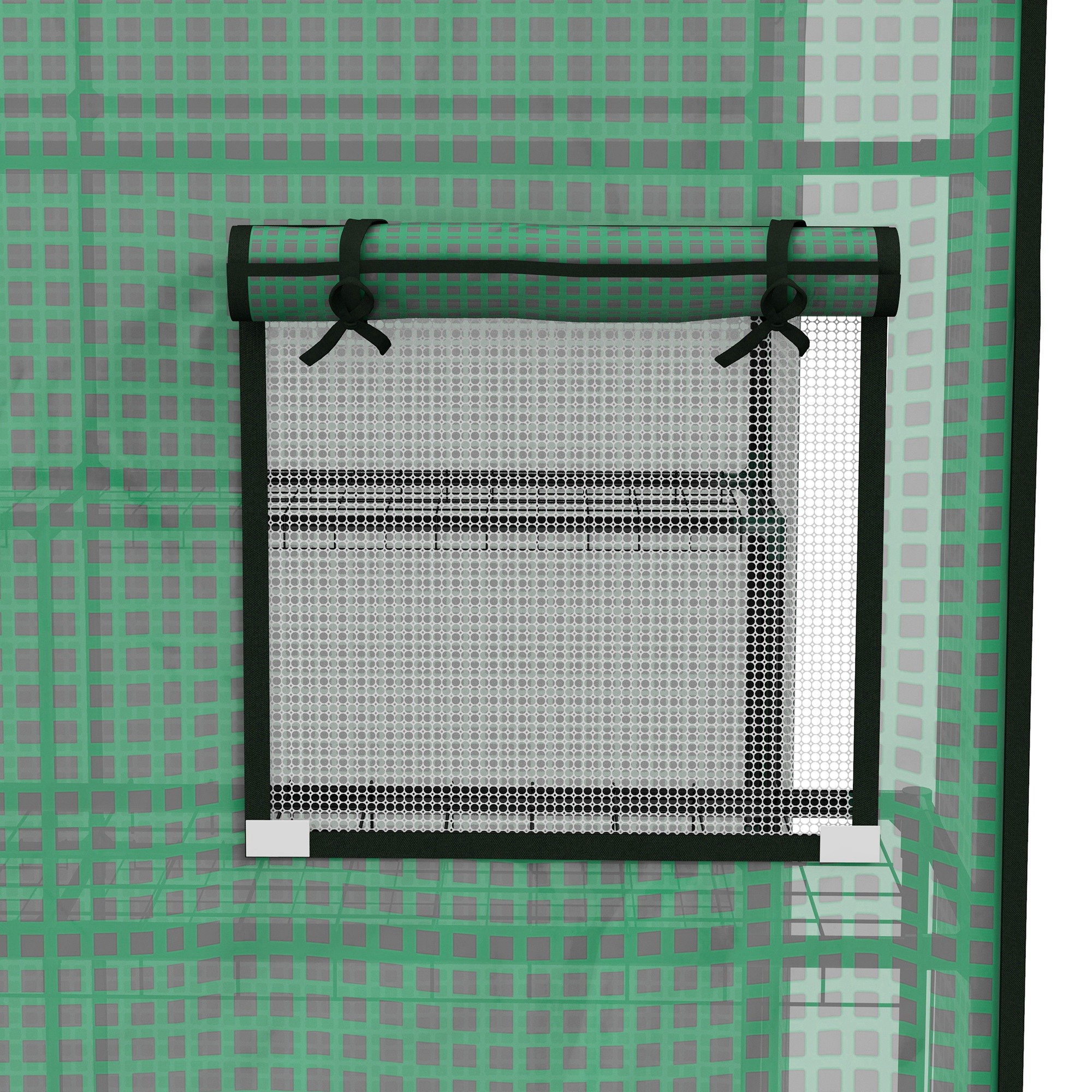 Gewächshaus-Folie, Ersatzplane, wasserdicht, aufrollabare Fenster & Tür, 140 x 143 x 190 cm, Grün