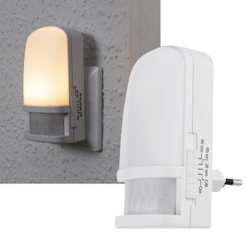 LED Nachtlicht mit Bewegungsmelder - 230V, Licht Warmweiß, On/Off/Auto LED Nachtlicht mit Bewegungsmelder - 230V, Licht Warmweiß, On/Off/Auto