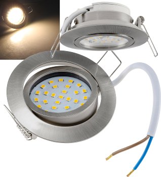 LED-Einbauleuchte "Flat-32" warmweiß - 80x32mm, 5W, 590lm, Edelstahl gebürstet LED-Einbauleuchte "Flat-32dim" warmweiß - 80x32mm, 5W, 590lm, Edelstahl gebürstet