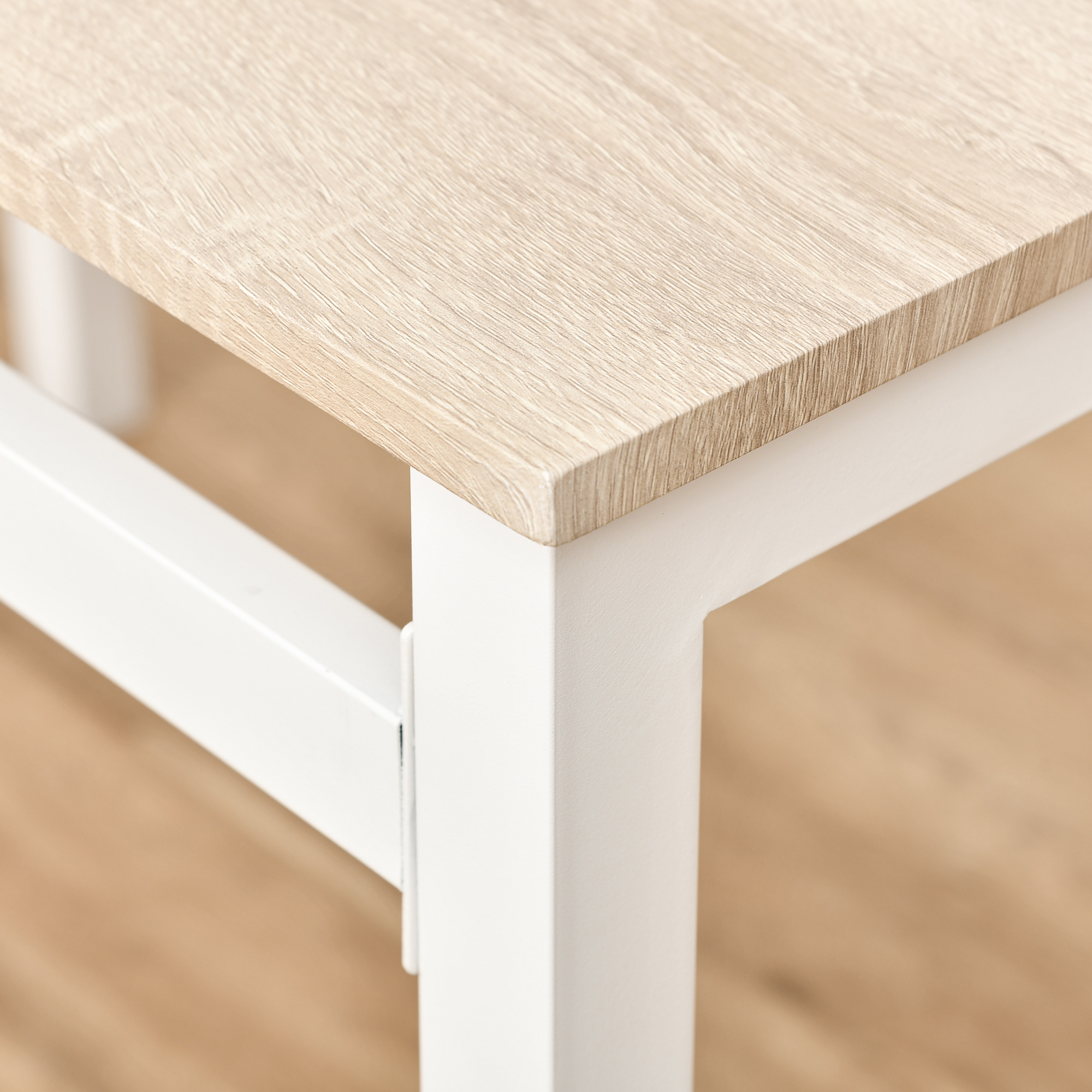 5-teilige Essgruppe Esstisch mit 4 Stühlen Platzsparend Küchentisch-Set Sitzgruppe für Esszimmer, Küche, Grau+Weiß