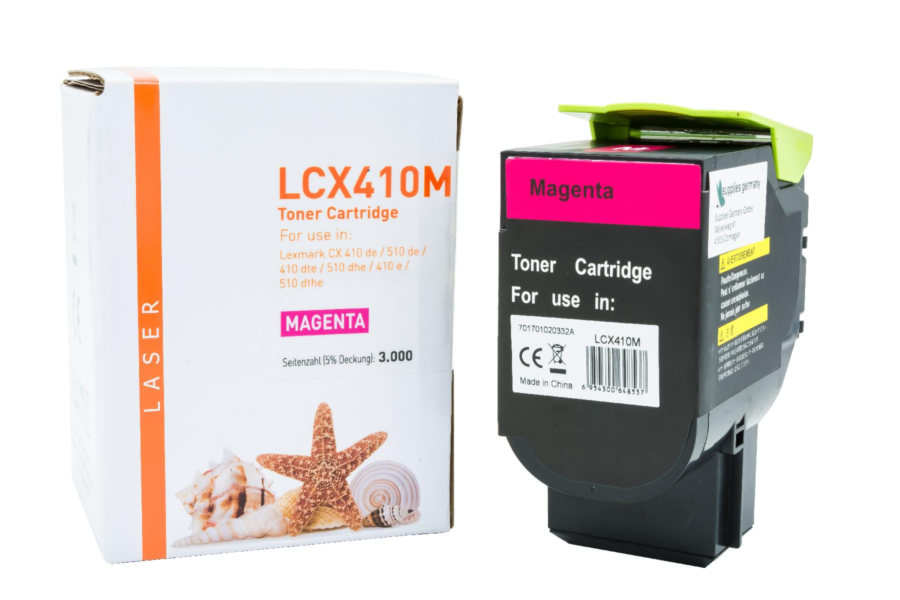 CX410M alternativ Toner magenta Lexmark / 80C2HM0 / 3.000 Seiten CX410M alternativ Toner magenta Lexmark / 80C2HM0 / 3.000 Seiten