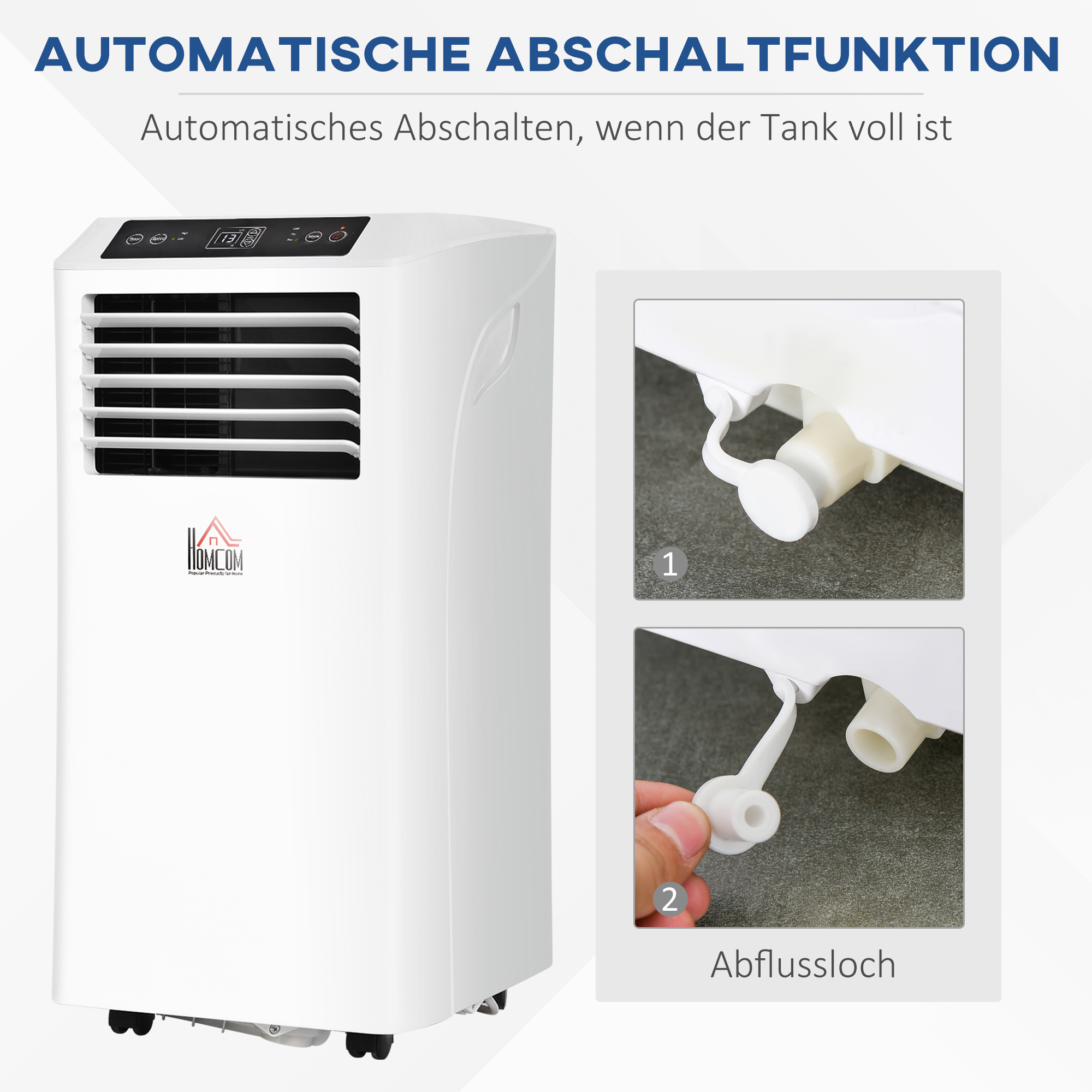 mobile Klimaanlage 3-in-1, inkl. Fernbedienung, 9K BTU, 24h Timer, ABS, Weiß