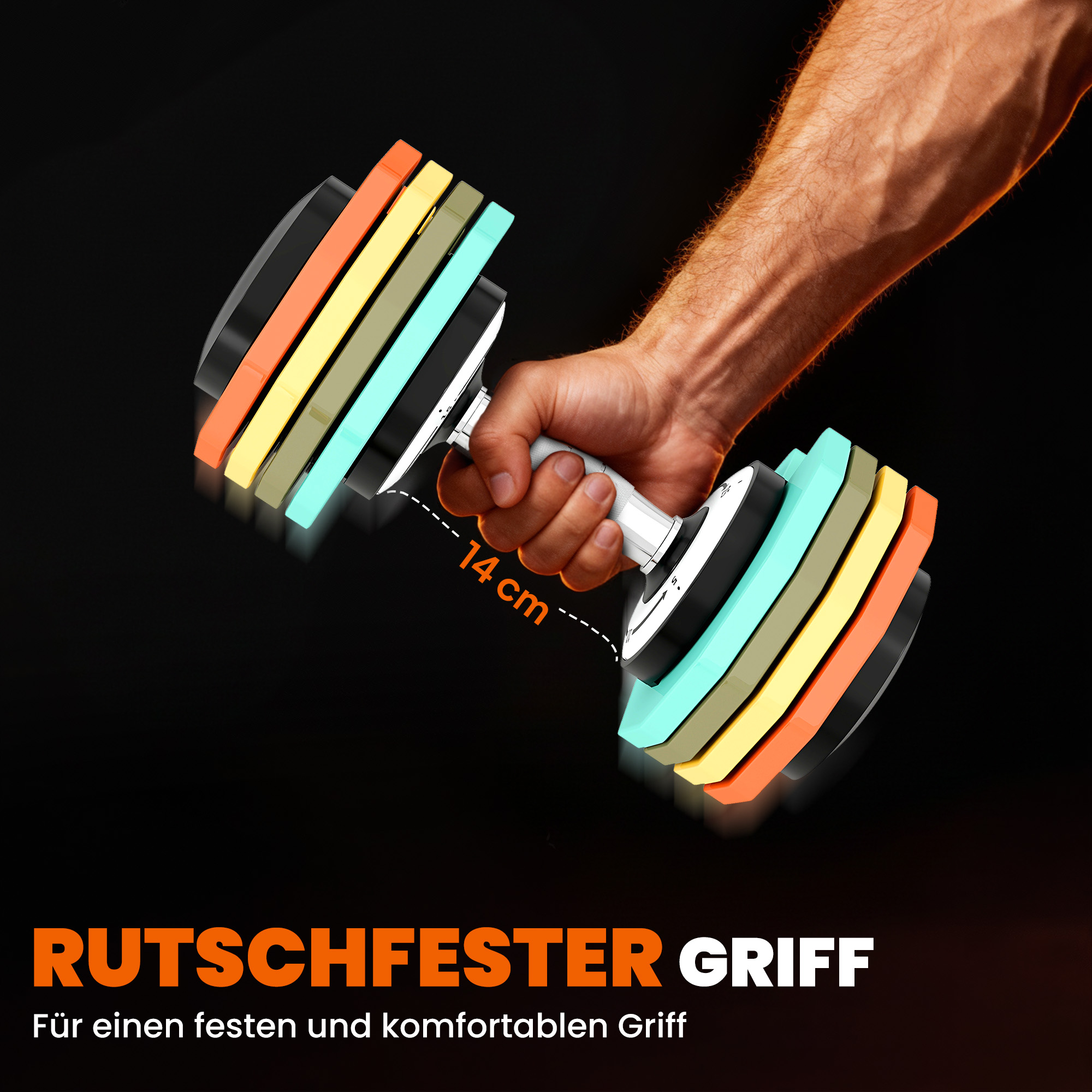 Verstellbare Hantel, 5 kg/10 kg/15 kg/20 kg/25 kg Platzsparende Hanteln mit rutschfestem Griff