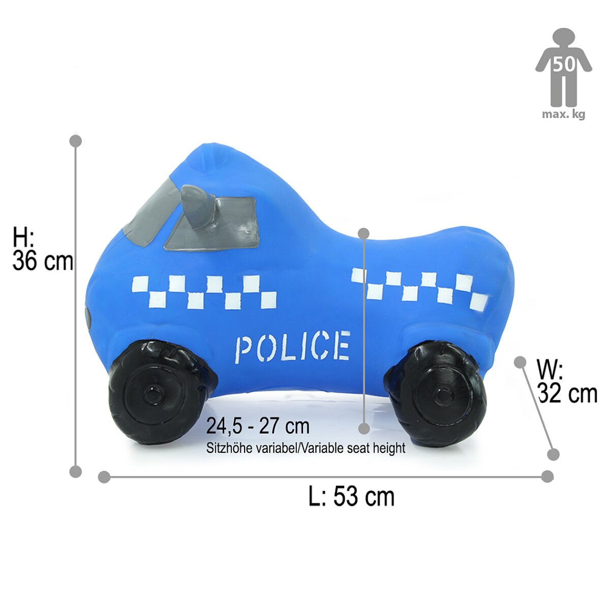 Hüpfauto Police Truck mit Pumpe