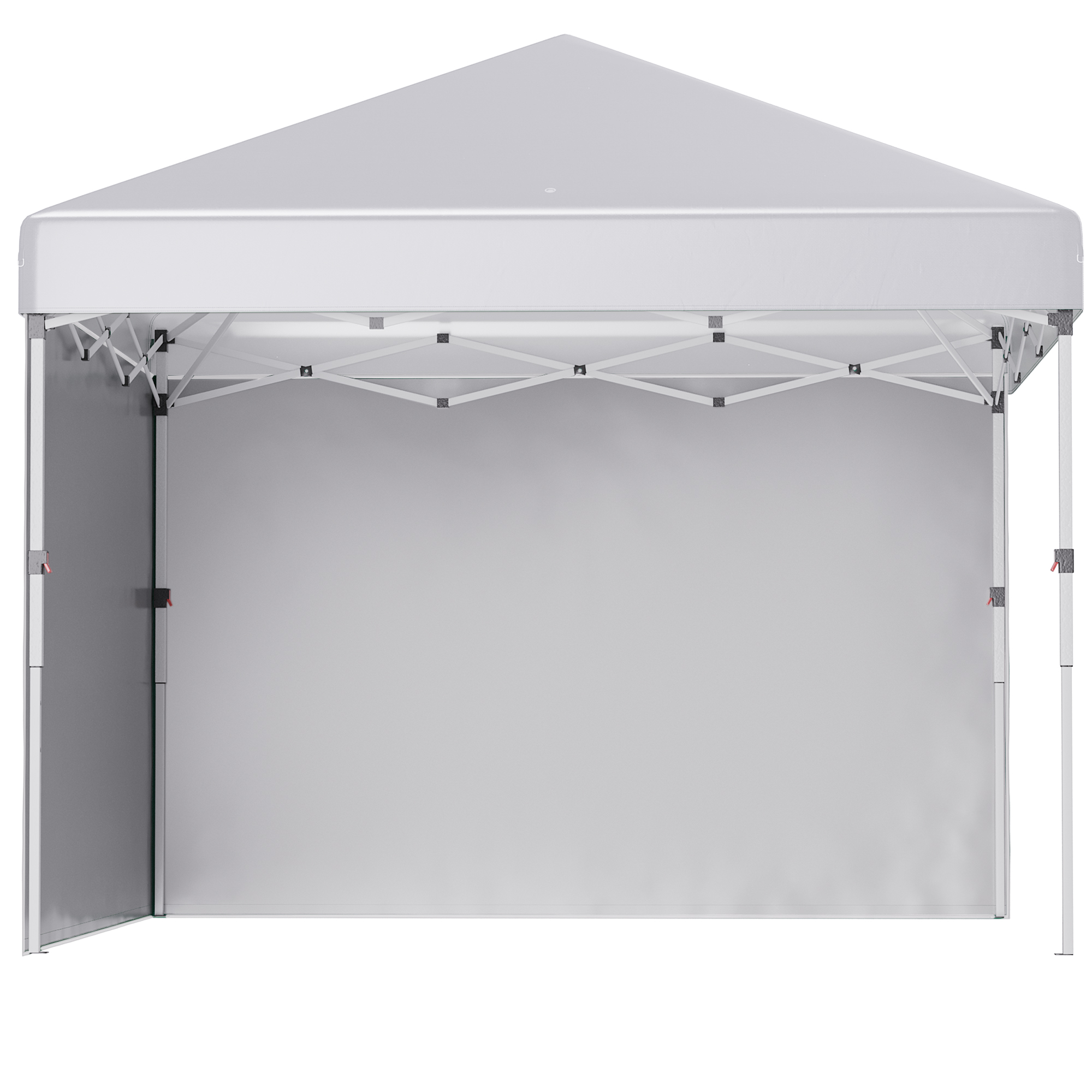 Faltpavillon, 2 Seitenwände, höhenverstellbar, mit Transporttasche, rostfreies Stahlgestell, 3x3 m, Weiß
