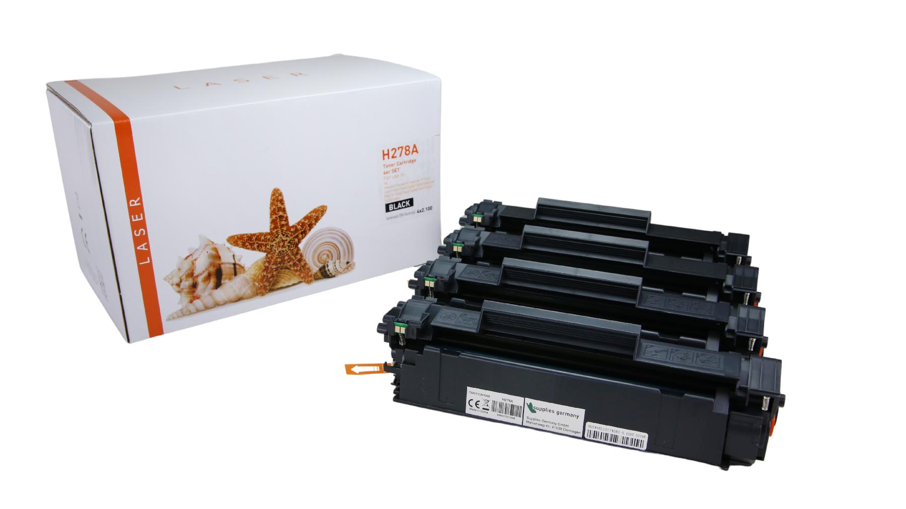 4er Set CE278A alternativ Toner schwarz für HP / CE278A / 4x2.100 Seiten 4er Set CE278A alternativ Toner schwarz für HP / CE278A / 4x2.100 Seiten
