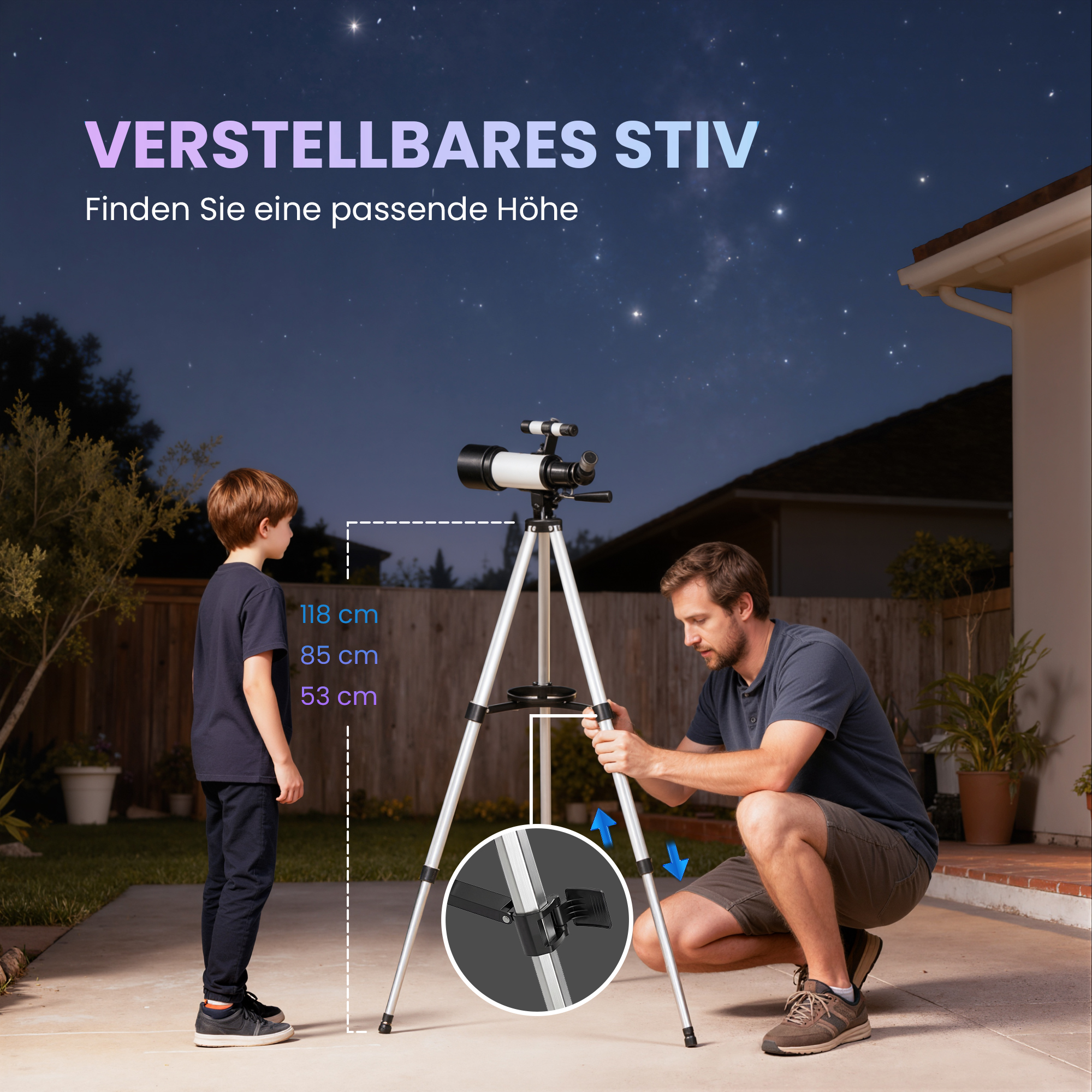 Teleskop für Astronomie Anfänger Erwachsene 70mm Aperture 400mm AZ Mount Astronomisches Refraktor mit Stativ