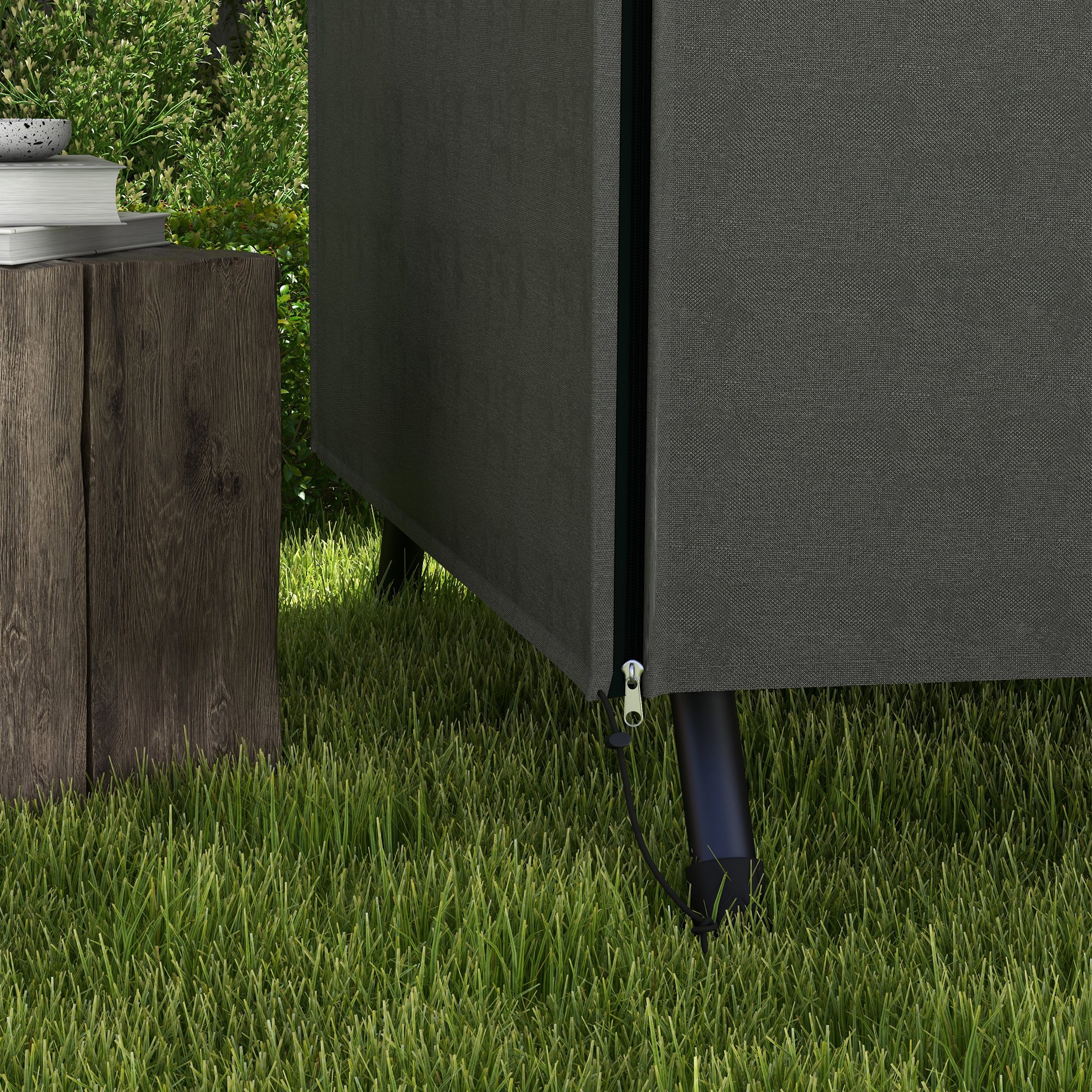 Abdeckung für Gartenschaukel, Schutzhülle für Hollywoodschaukel, Abdeckhaube, wasserfest, 205 x 124 x 164 cm, Dunkelgrau