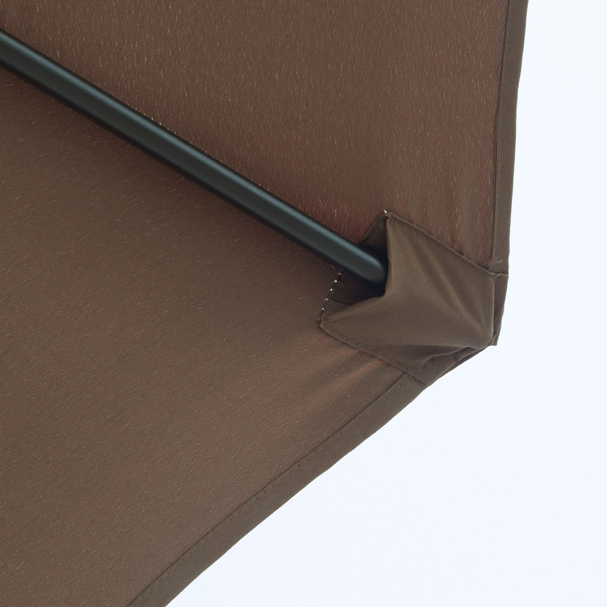 Sonnenschirm Knickschirm Gartenschirm Marktschirm mit Handkurbel Stahl 180/m² Polyester Braun Ø2,95 x 2,5 m