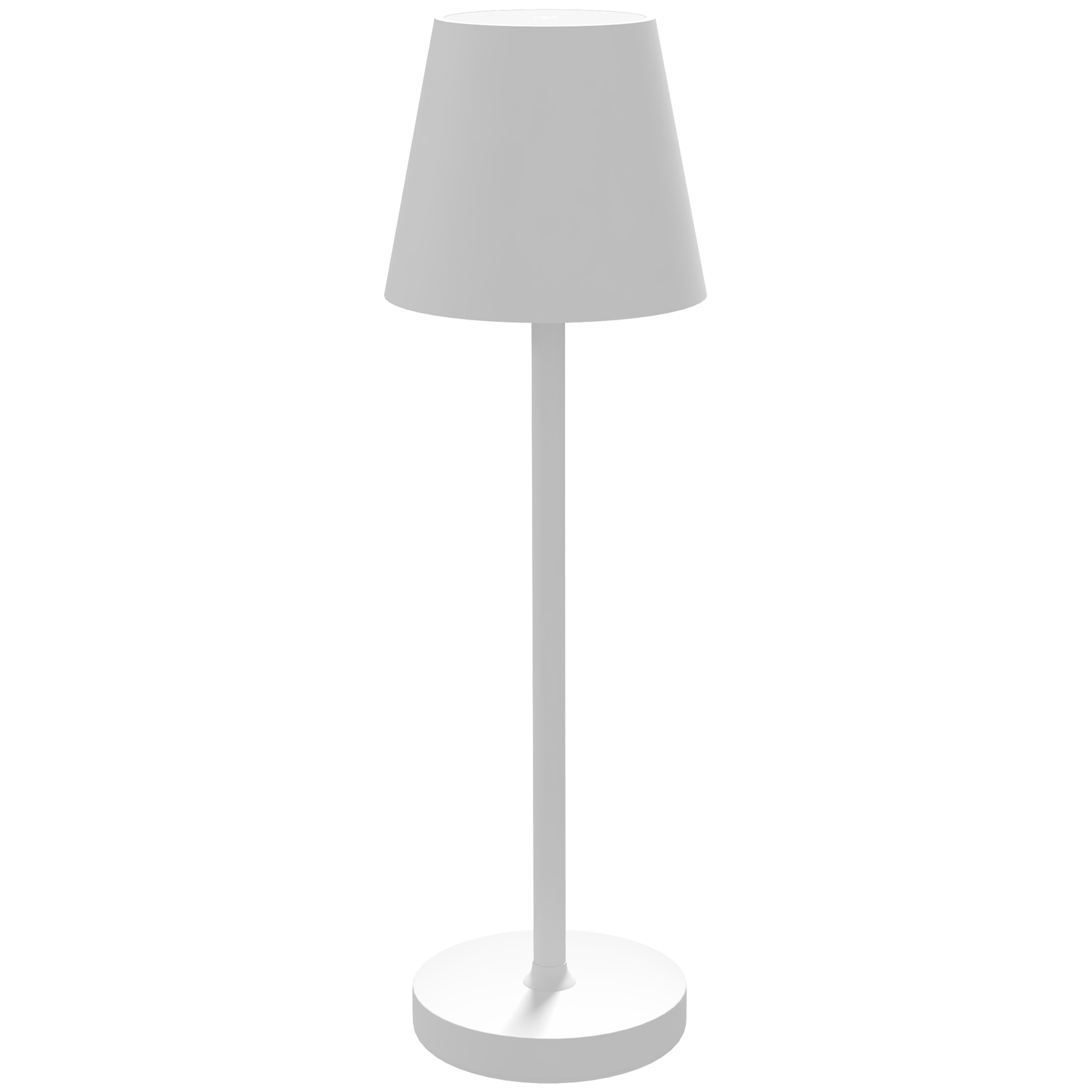 Aufladbare USB-Tischleuchte mit 3 Lichtfarben, Tragbare USB-Nachttischlampe mit Touch-Schalter, Metall, Weiß