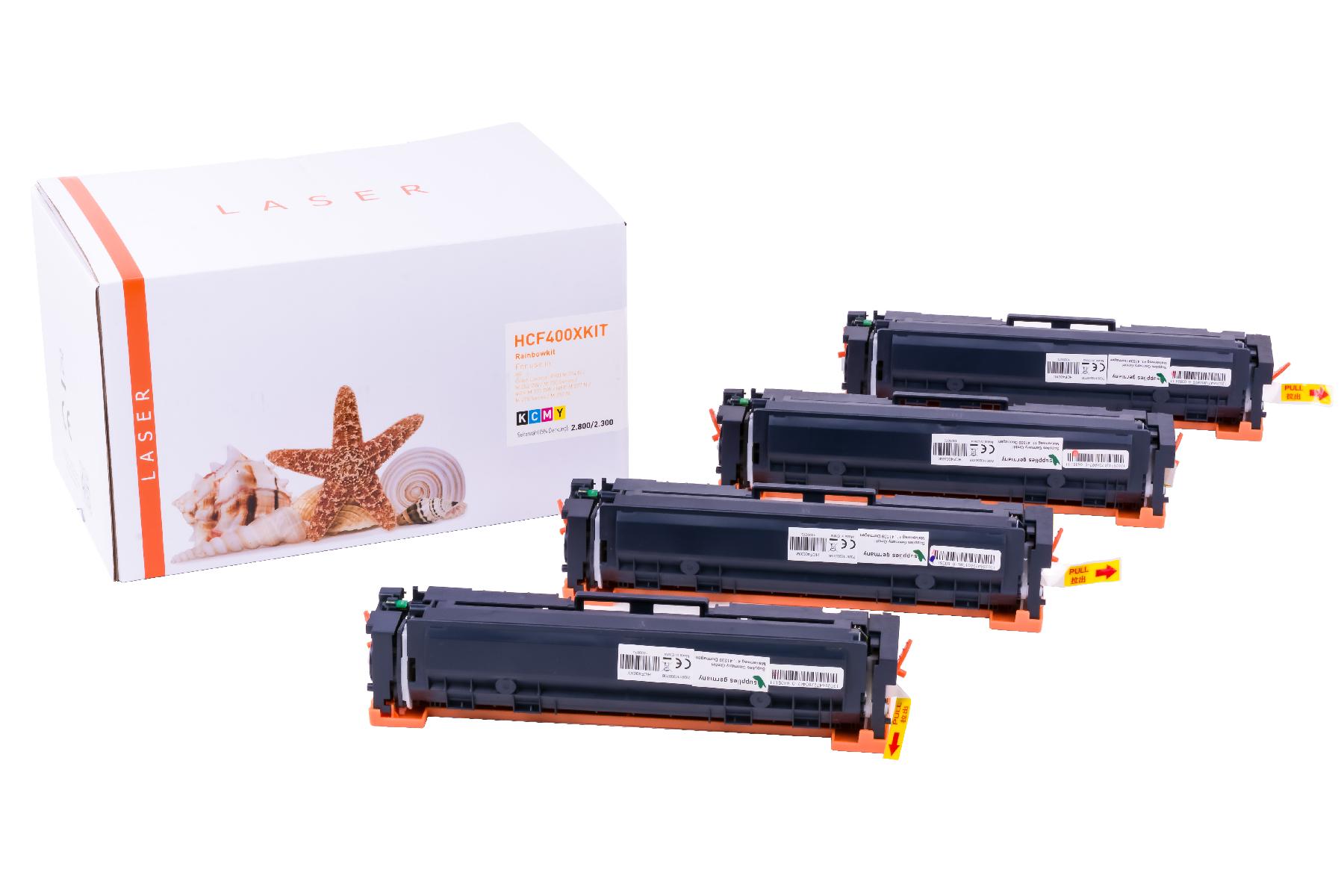 CF400XKIT alternativToner Rainbowkit für HP / CF400X / BK2.800 / CMY2.300 Seiten