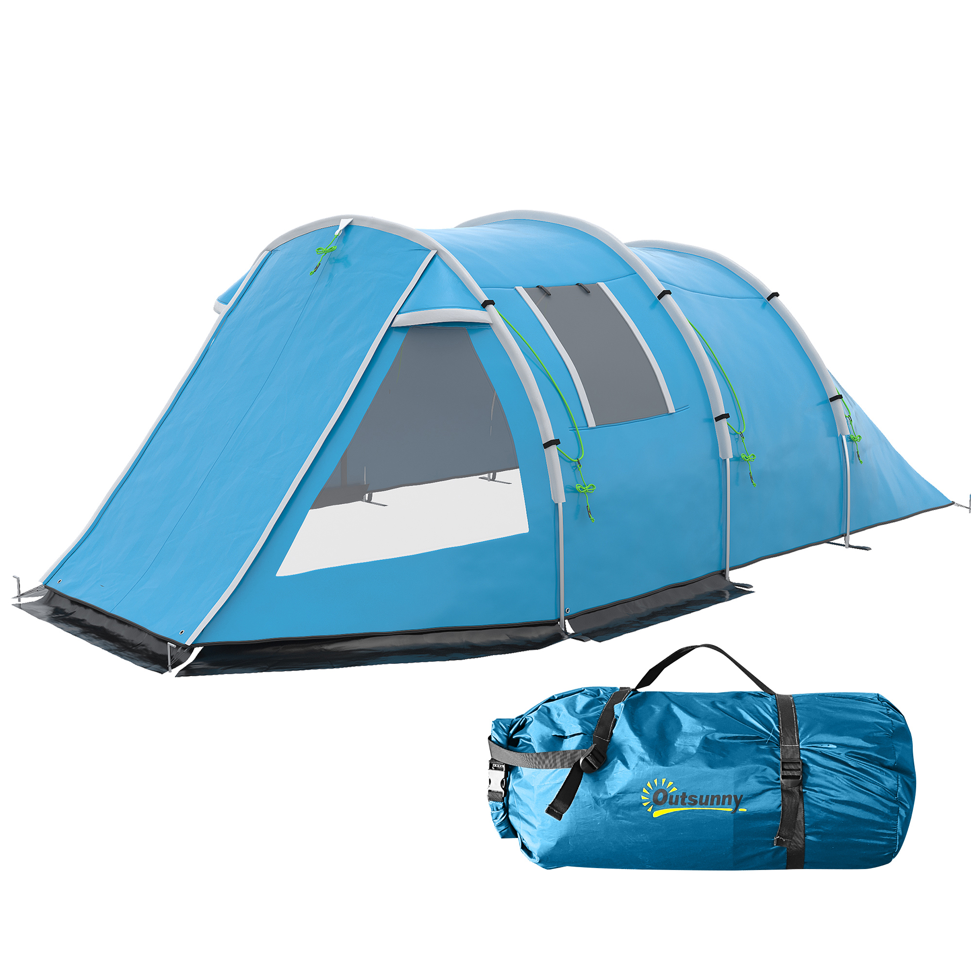 Campingzelt Trekkingzelt Zelt, wetterbeständig, 2 Räume,  475 x 264  cm Breite x 172, Blau