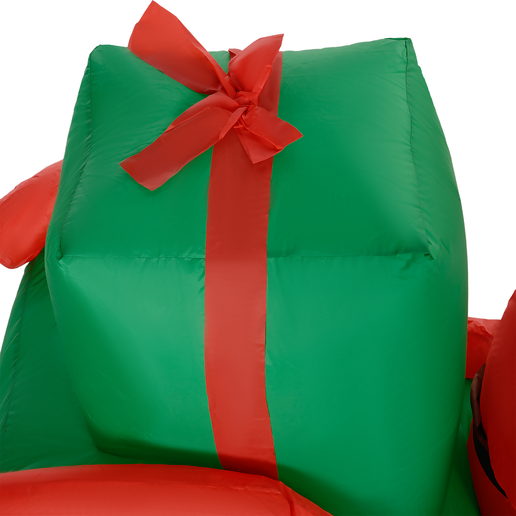 Weihnachtsmann mit Schlitten & Rentier, aufblasbar, weiße LED-Beleuchtung, 210 x 80 x 140 cm