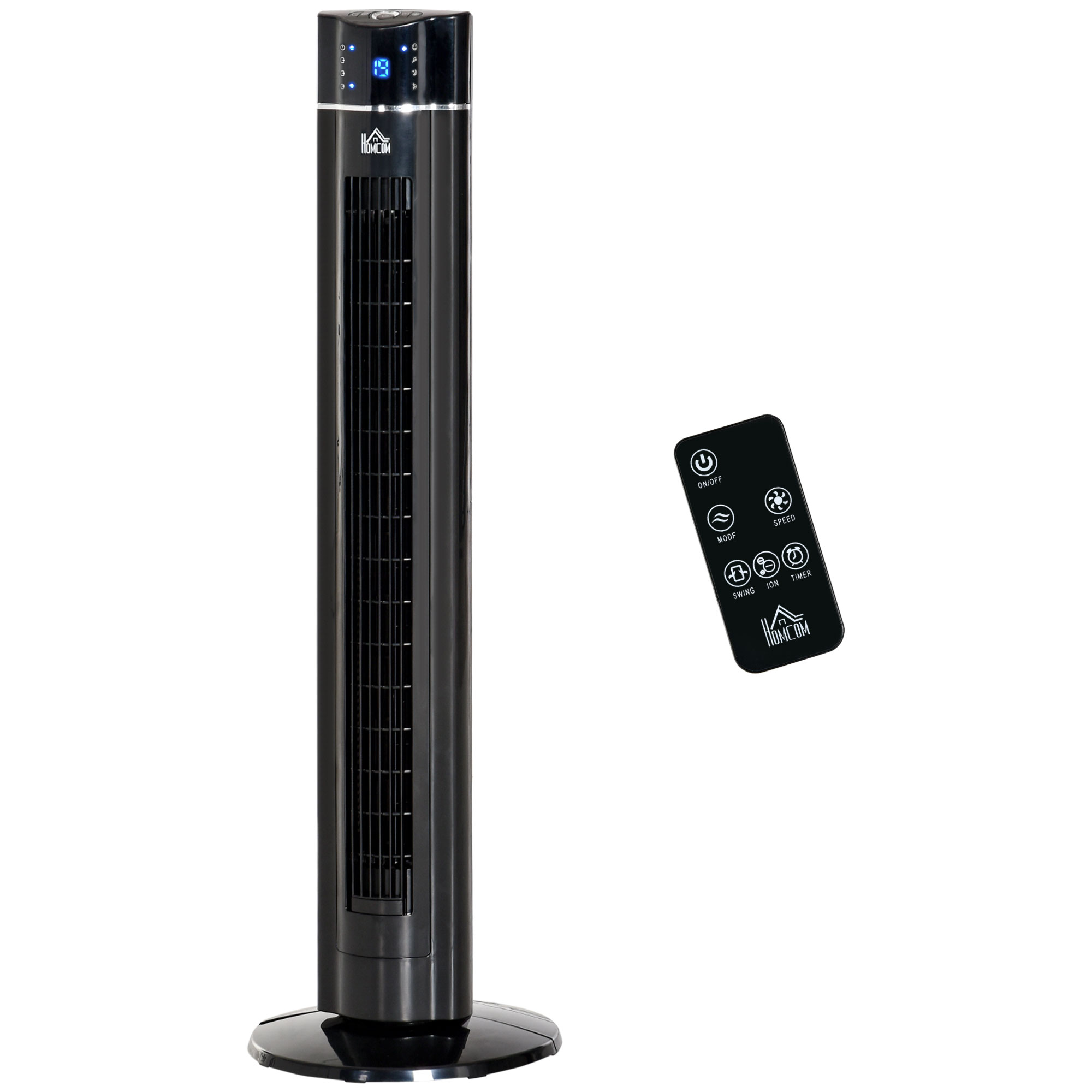 2in1-Turnmventilator Standventilator Ventilator, 32 cm x 32 cm x 106,8 cm, Schwarz