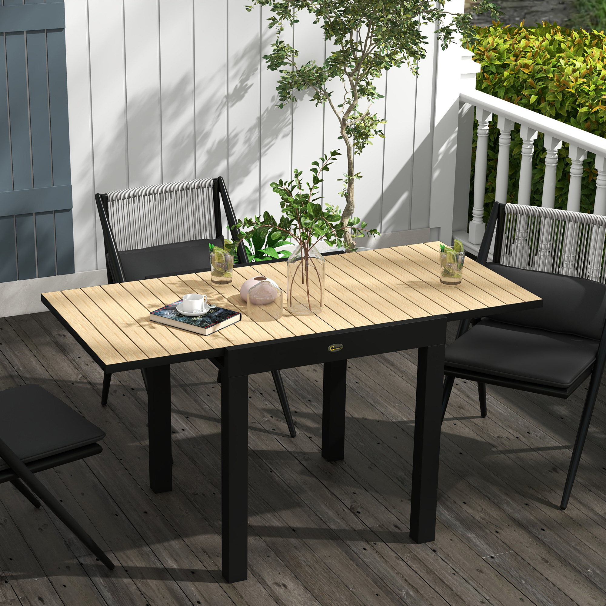 Gartentisch Outdoor-Tisch, wetterbeständig, 162 x 80 x 75 cm, Gelb