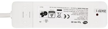Schutzkontakt-Steckdosenleiste 3-fach, 3600W, 2m Kabel, weiß, Flachstecker
