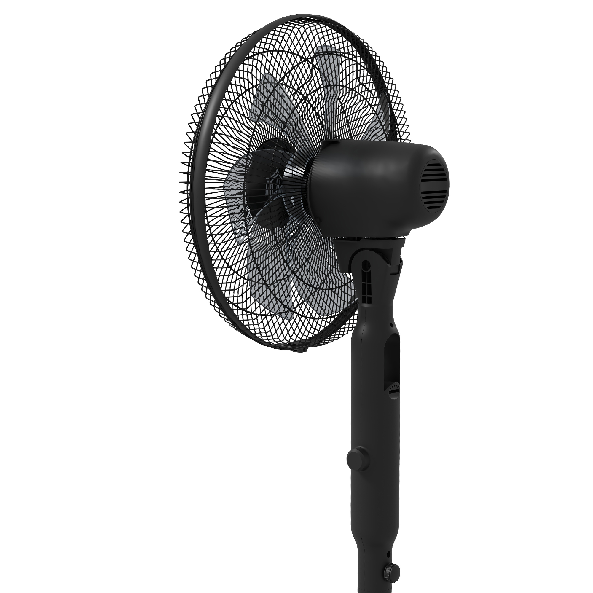 Standventilator leise mit Fernbedienung, 3 Modi, 28 Geschwindigkeiten, Mückenschutz & Oszillation, Schwarz