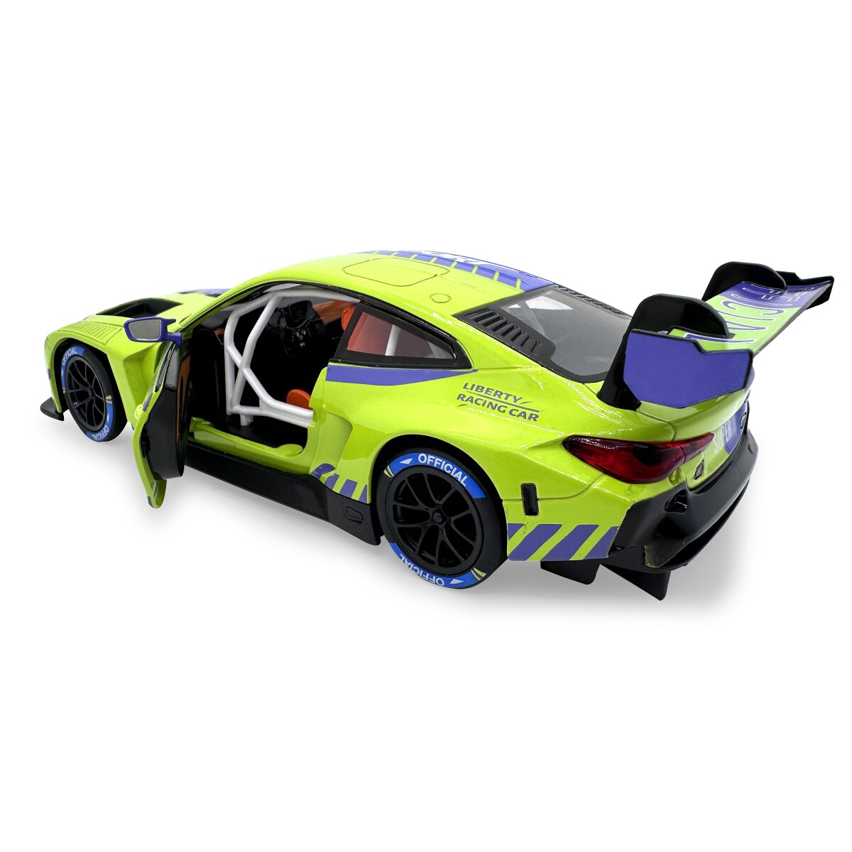 BMW M4 GT3 Diecast 1:24 grün inkl. Knopfzellen