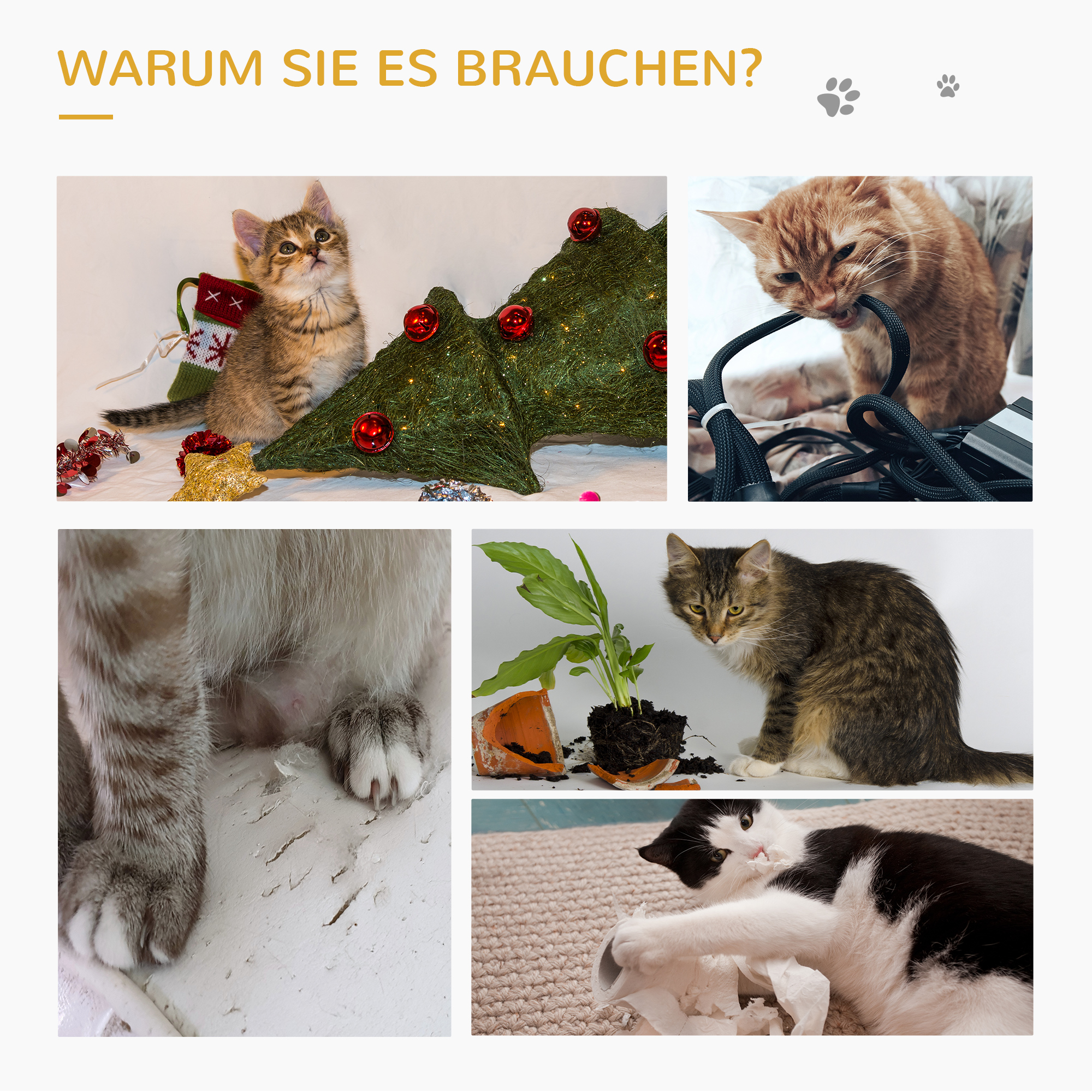 Kratzbaum 57 cm Kleiner Katzenbaum mit Katzenhöhle, Liegeplattform, Katzenkratzbaum mit Kratzbrett, Spielball, Katzenmöbel für Katzen bis 5 kg Hellgrau
